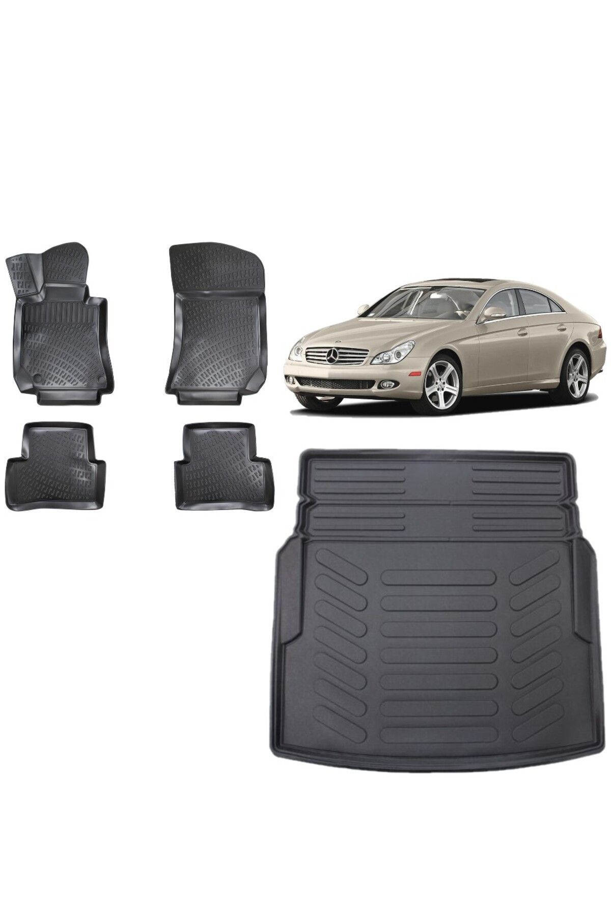 Mercedes CLS C219 2006 Model 3D Bagaj Havuzu+3D Havuzlu Araca Özel Paspas Takımı