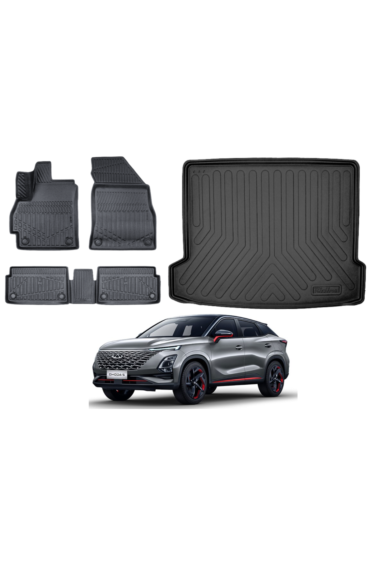 Chery Omoda 5 2022 Model 3D Bagaj Havuzu+3D Araca Özel Paspas Takımı Luxury Serisi