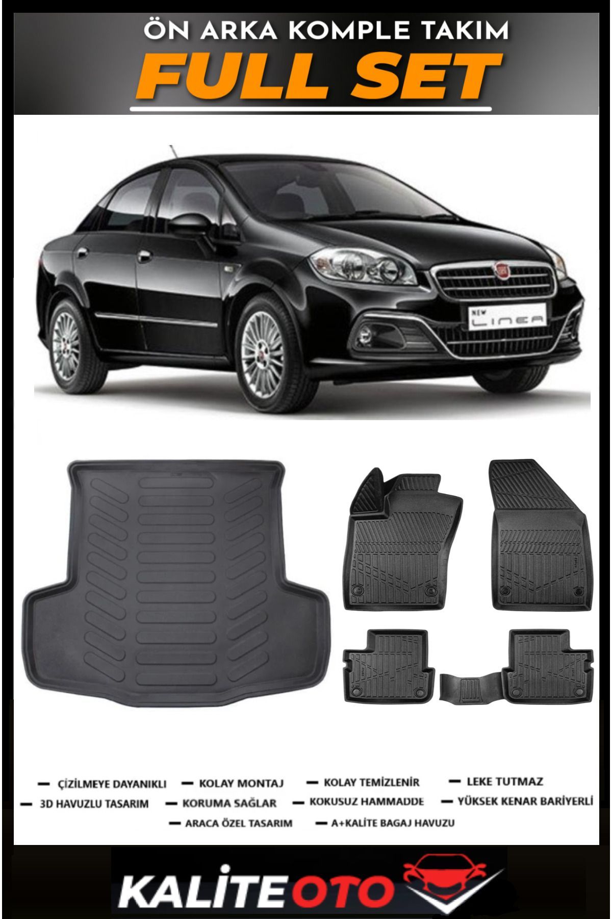 Fiat Linea Bagaj Havuzu+4.5D Havuzlu Paspas Seti 2014 Model