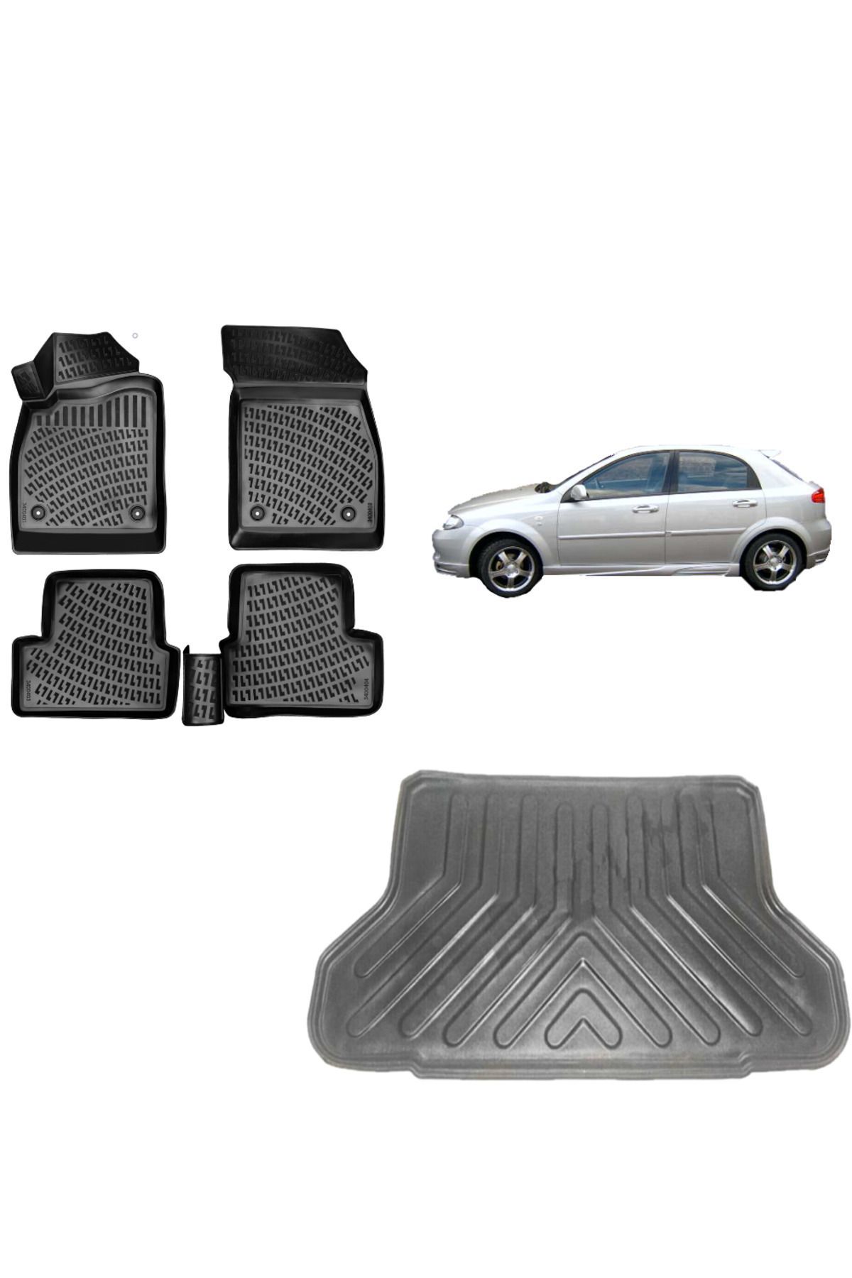 Chevrolet Lacetti Hatchback 2013 Model 3D Bagaj Havuzu+3D Havuzlu Araca Özel Paspas Takımı
