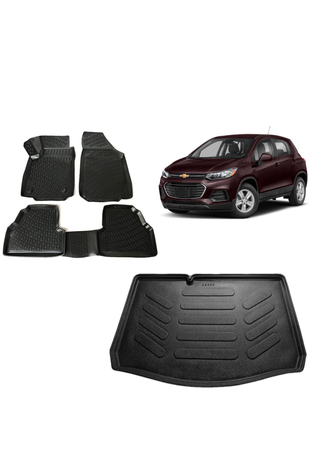 Chevrolet Trax 2016 Model 3D Bagaj Havuzu+3D Havuzlu Araca Özel Paspas Takımı
