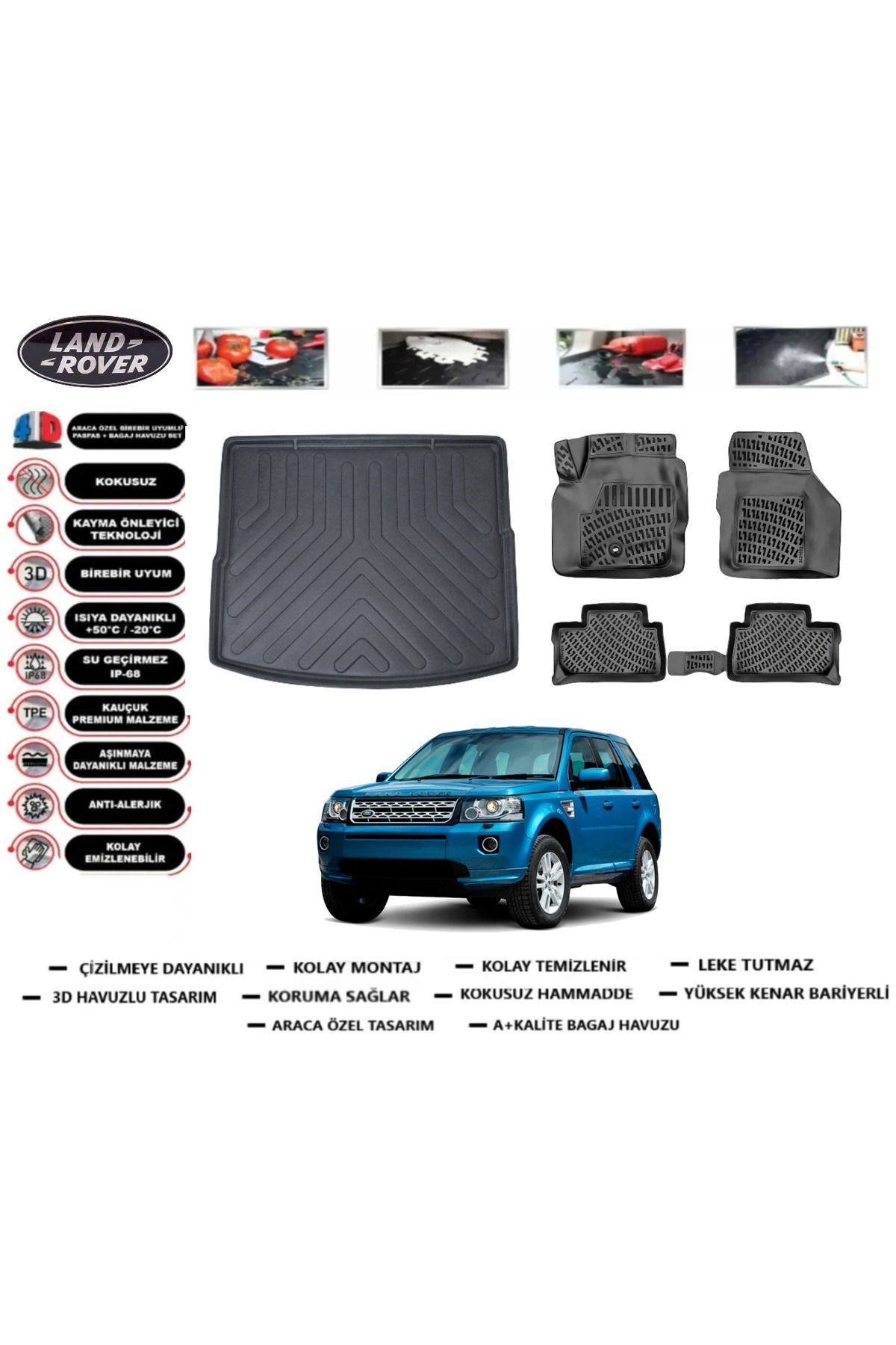 Land Rover Freelander 2 2008 Model Bagaj Havuzu Araca Özel Paspas Takımı Prrox