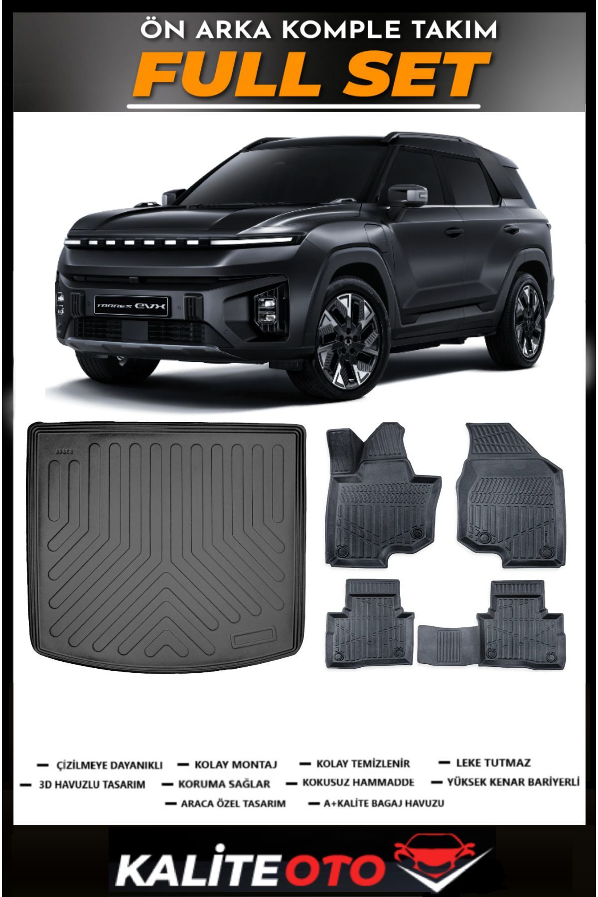 Ssangyong Torres Evx Bagaj Havuzu+4.5D Havuzlu Paspas Seti 2025 Model