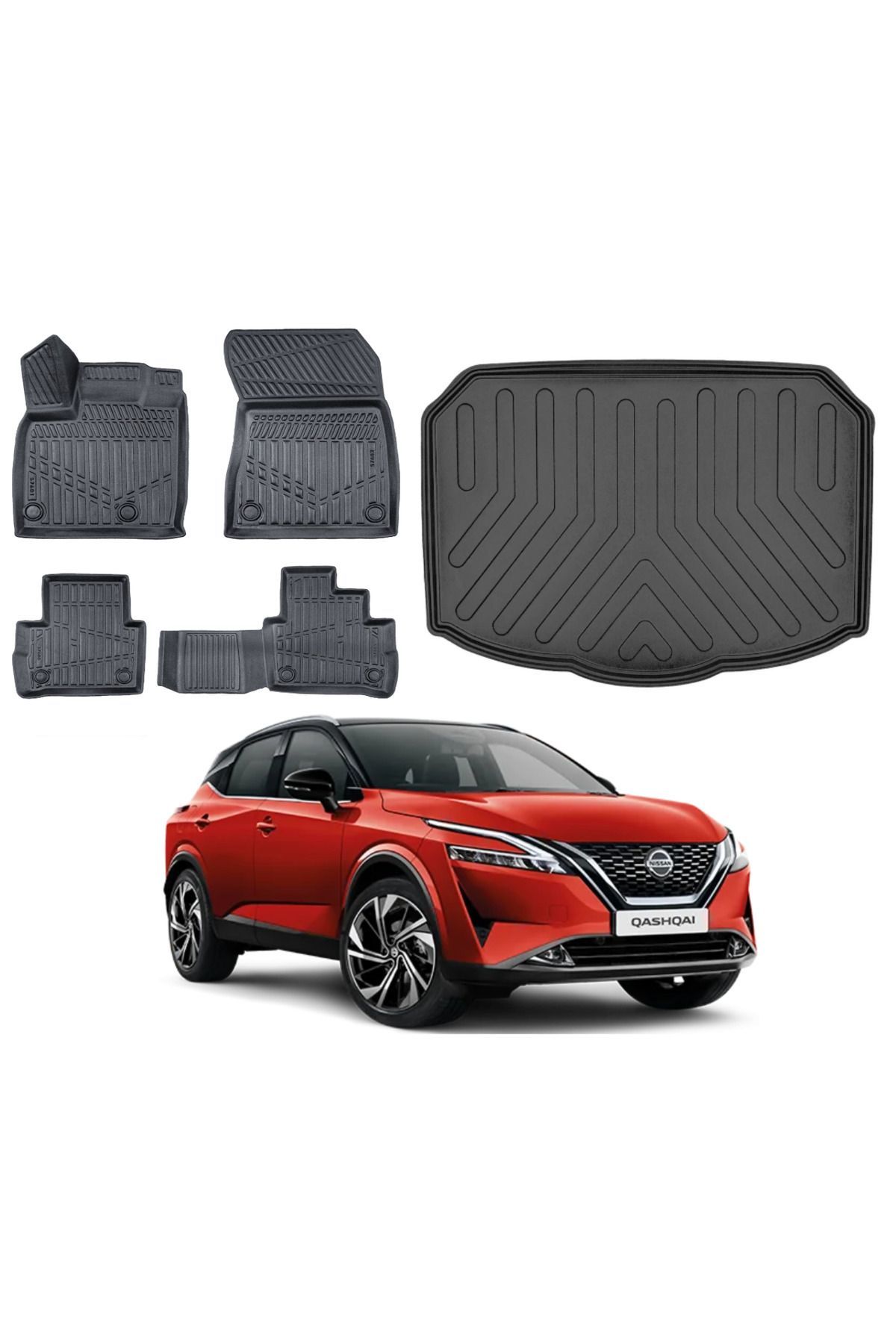 Nissan Qashqai 2022 Model Alt Bagaj Havuzu Paspas Takımı Maxi Eva Serisi