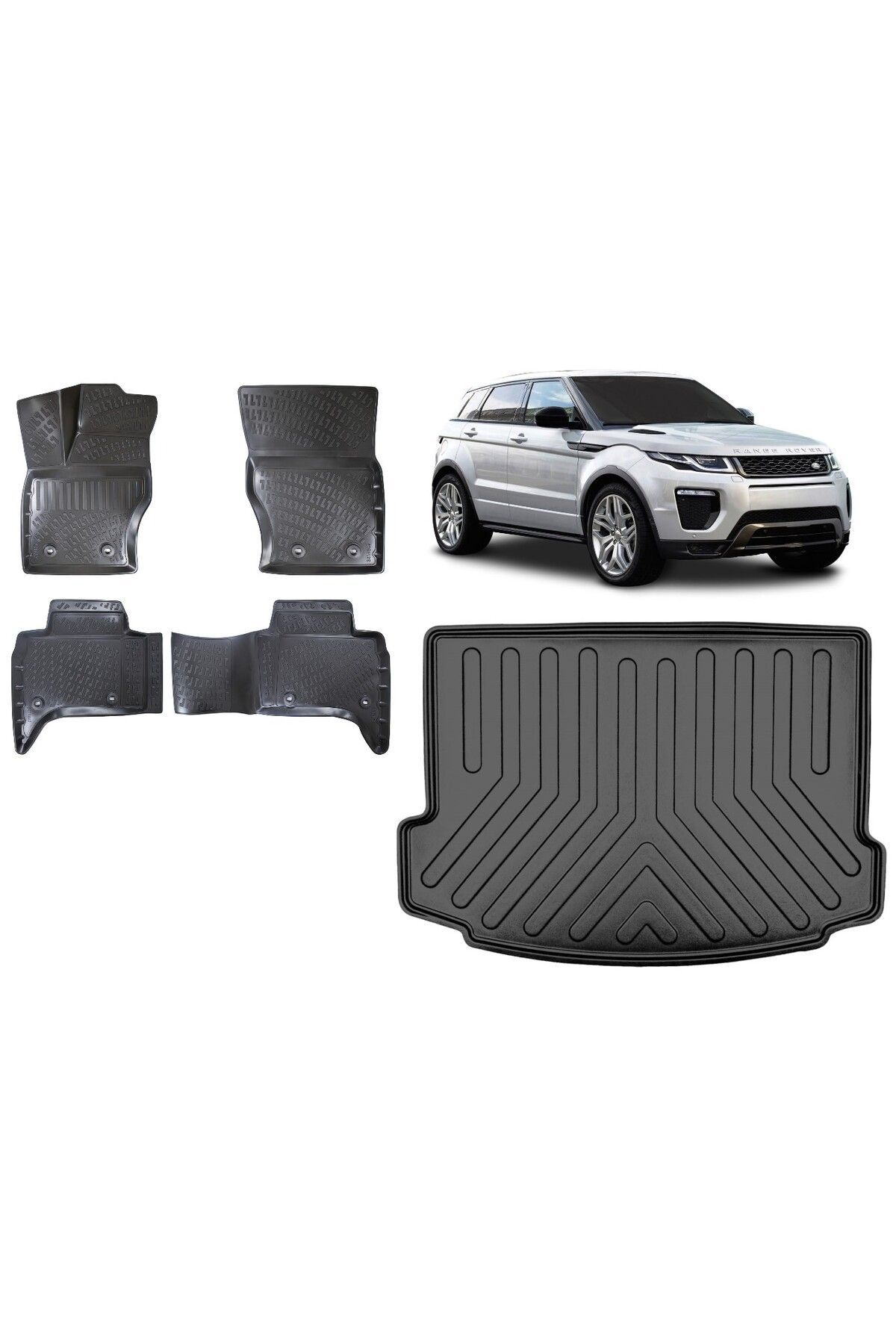 Land Rover Range Rover Evoque 2020 Model 3D Bagaj Havuzu+3D Havuzlu Araca Özel Paspas Takımı