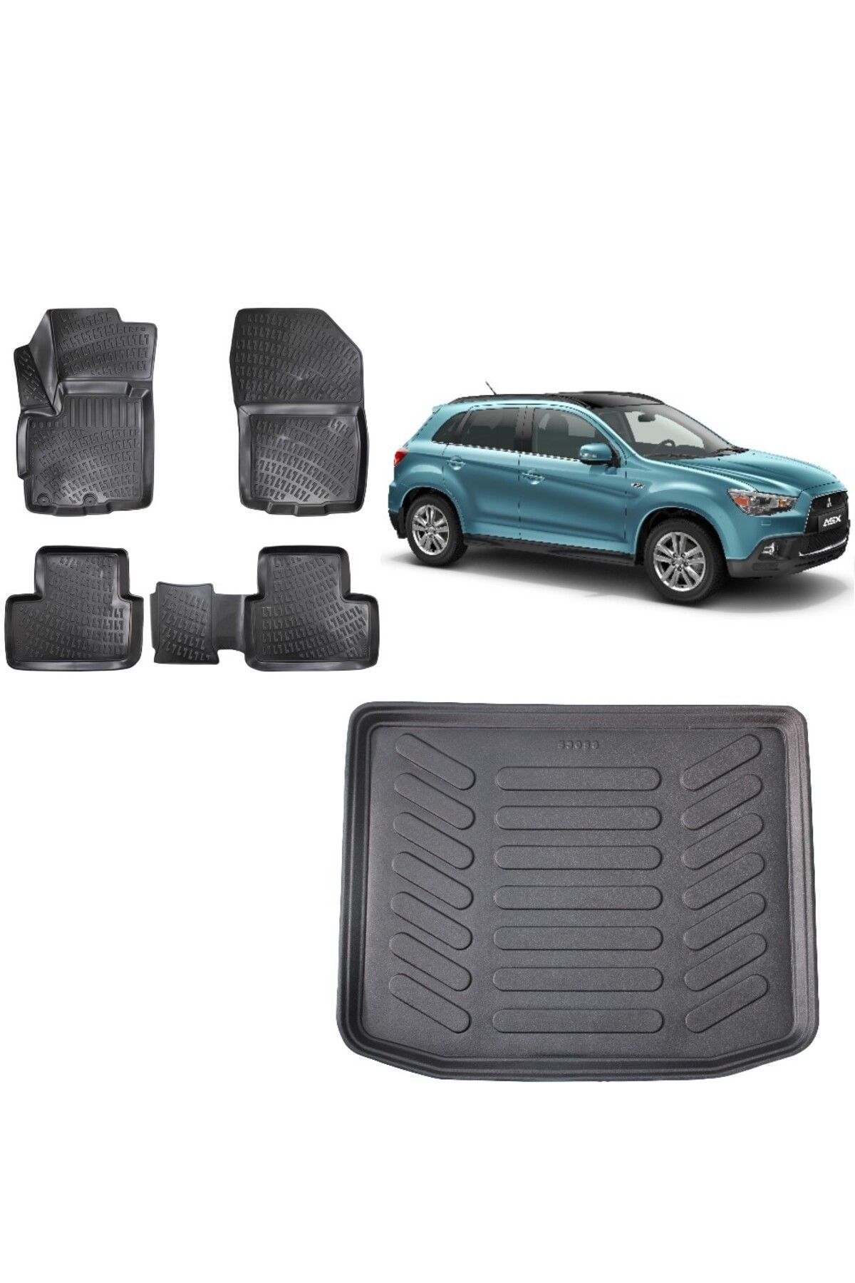 Mitsubishi Asx 2010 Model 3D Bagaj Havuzu+3D Havuzlu Araca Özel Paspas Takımı
