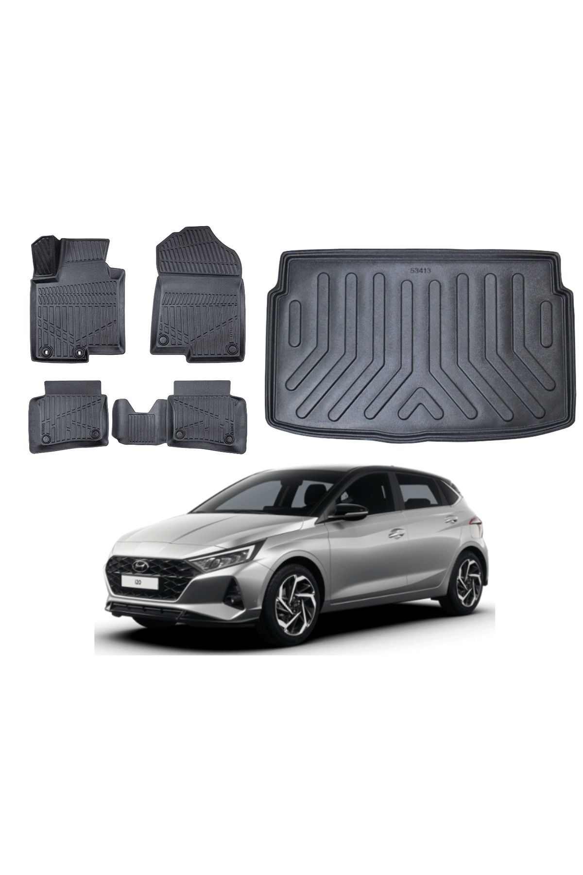 Hyundai İ20 2021 Model Bagaj Havuzu Paspas Takımı Maxi Eva Serisi
