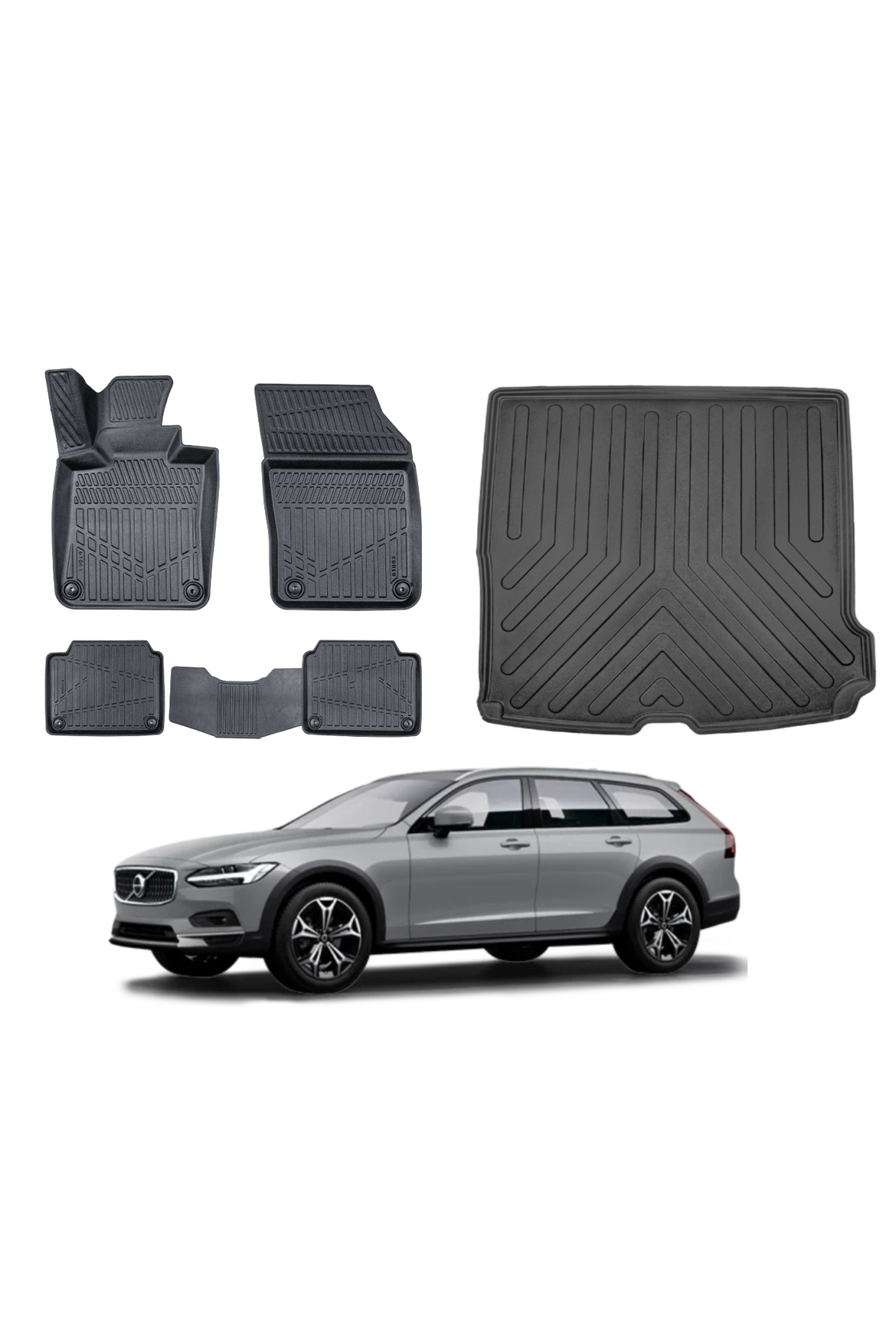 Volvo V90 Cross Country 2018 Model 3D Bagaj Havuzu+3D Araca Özel Paspas Takımı Luxury Serisi