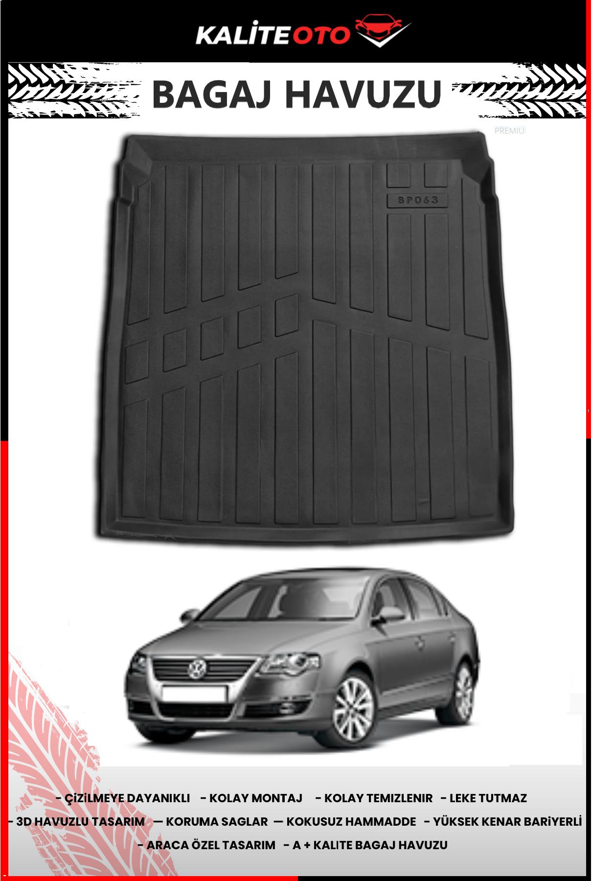 Volkswagen Passat B6 2005-2010 4D Bagaj Havuzu