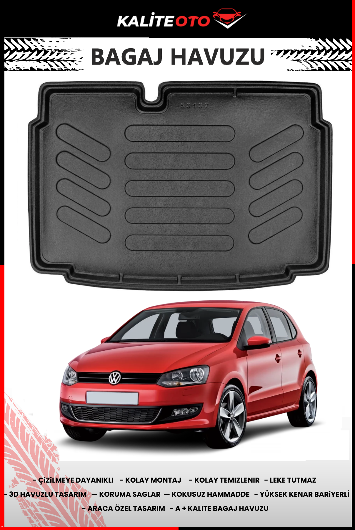 Volkswagen Polo 2009-2017 Alt Kademe 4D Bagaj Havuzu