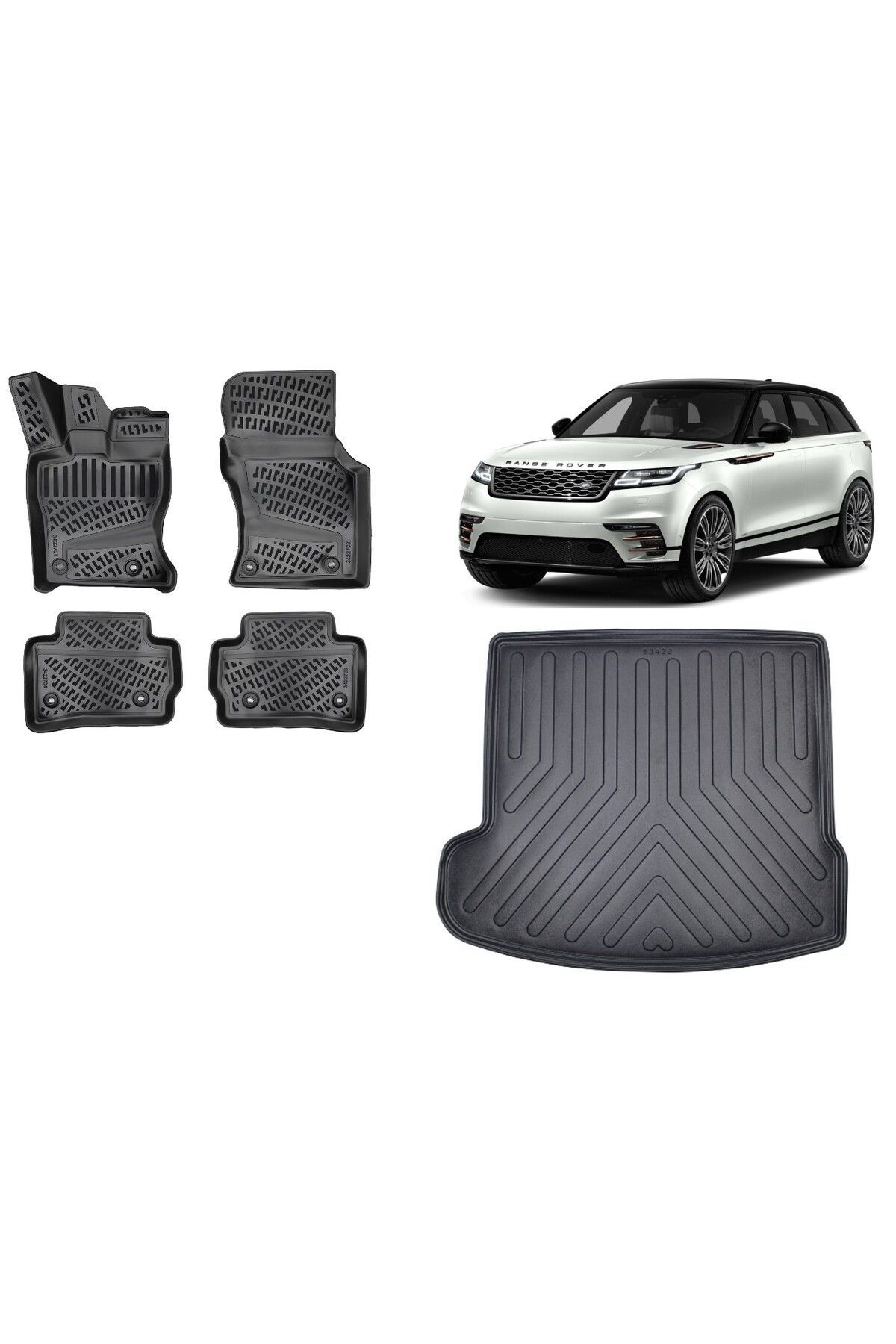 Land Rover Range Rover Velar 2018 Model 3D Bagaj Havuzu+3D Havuzlu Araca Özel Paspas Takımı