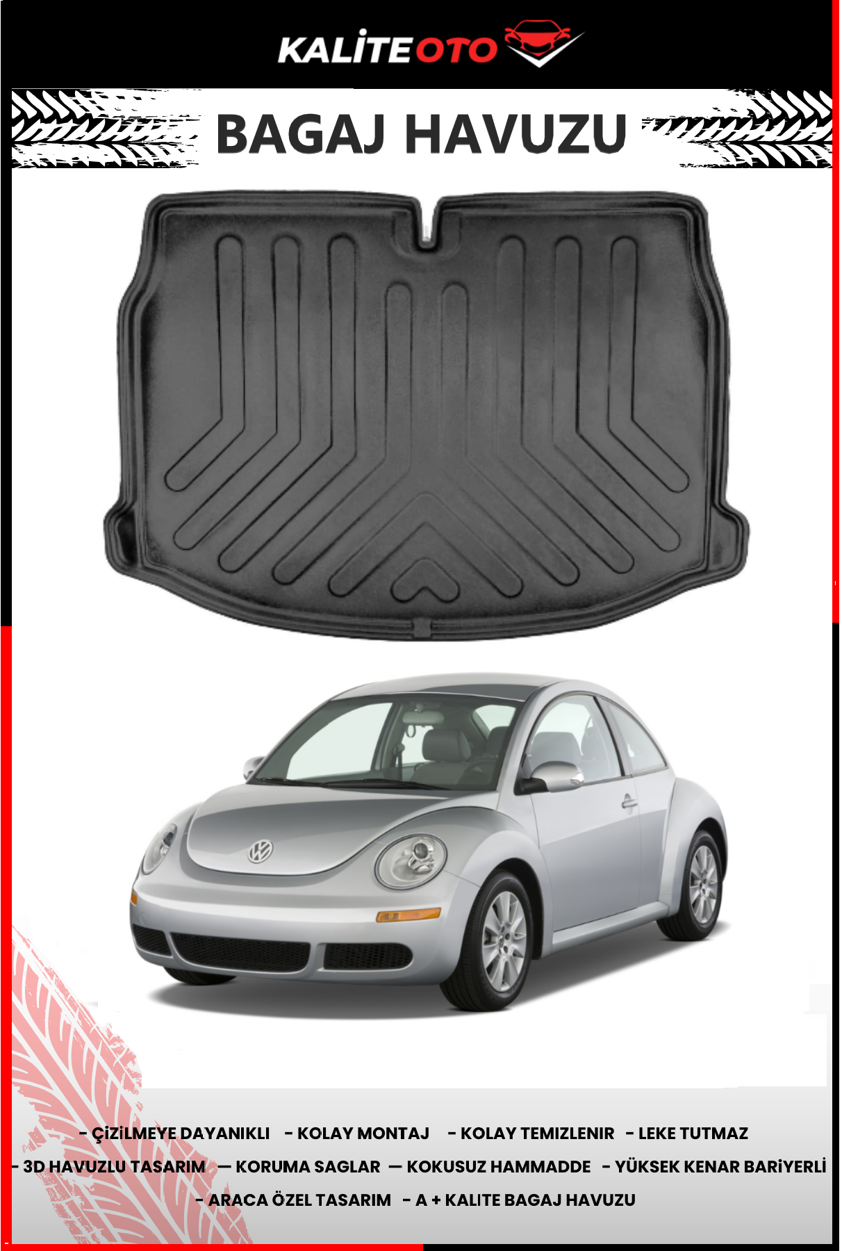 Volkswagen Beetle 1998-2011 Arası 4D Bagaj Havuzu
