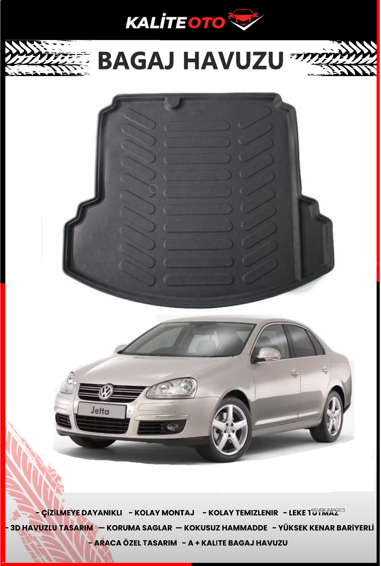 Volkswagen Jetta 2005-2010 4D Bagaj Havuzu