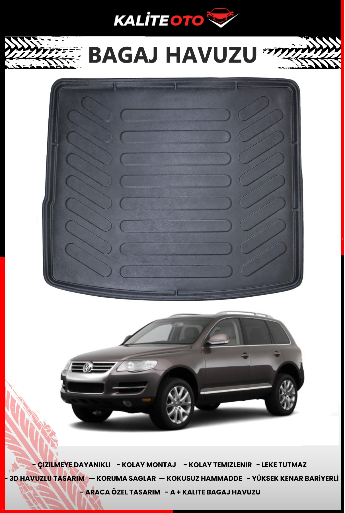 Volkswagen Touareg 2002-2010 Arası 4D Bagaj Havuzu