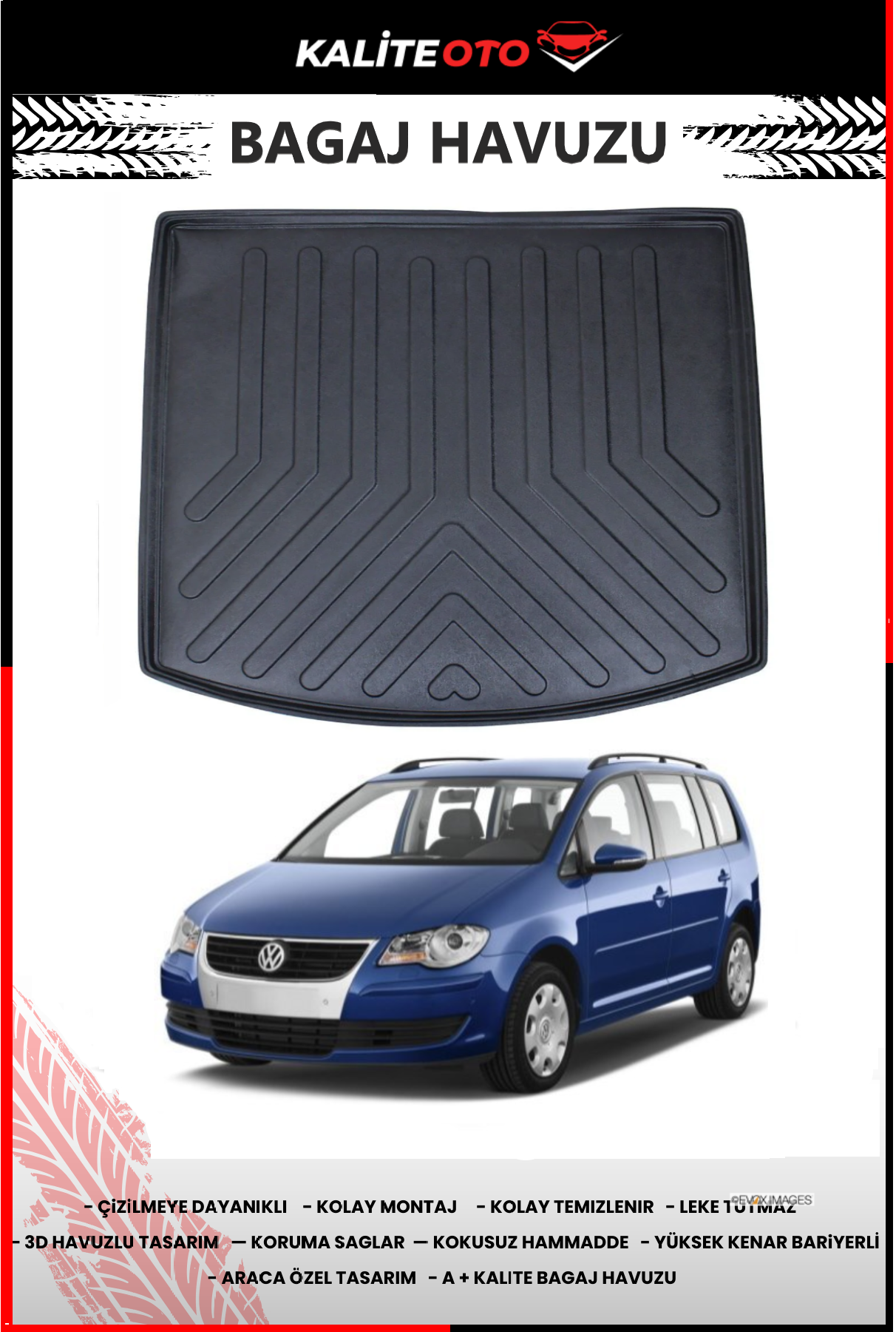 Volkswagen Touran 2003-2015 Arası 4D Bagaj Havuzu