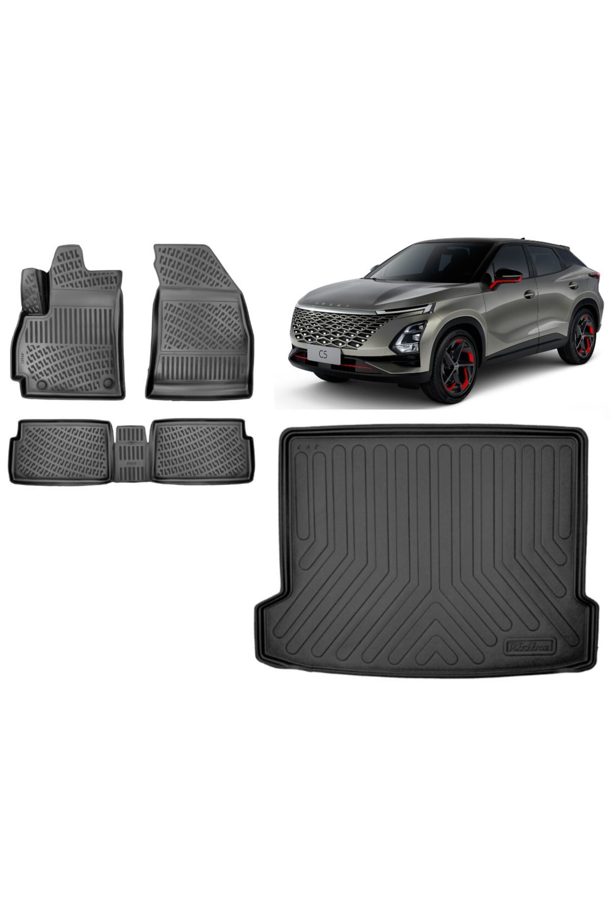 Chery Omoda 5 2023 Model 3D Bagaj Havuzu+3D Havuzlu Araca Özel Paspas Takımı