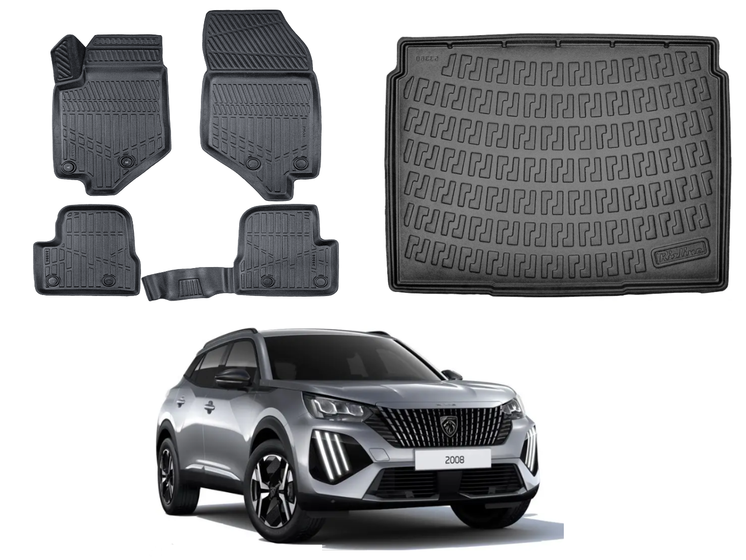 Peugeot 2008 2019 Sonrası 3D Bagaj Havuzu+3D Araca Özel Paspas Takımı