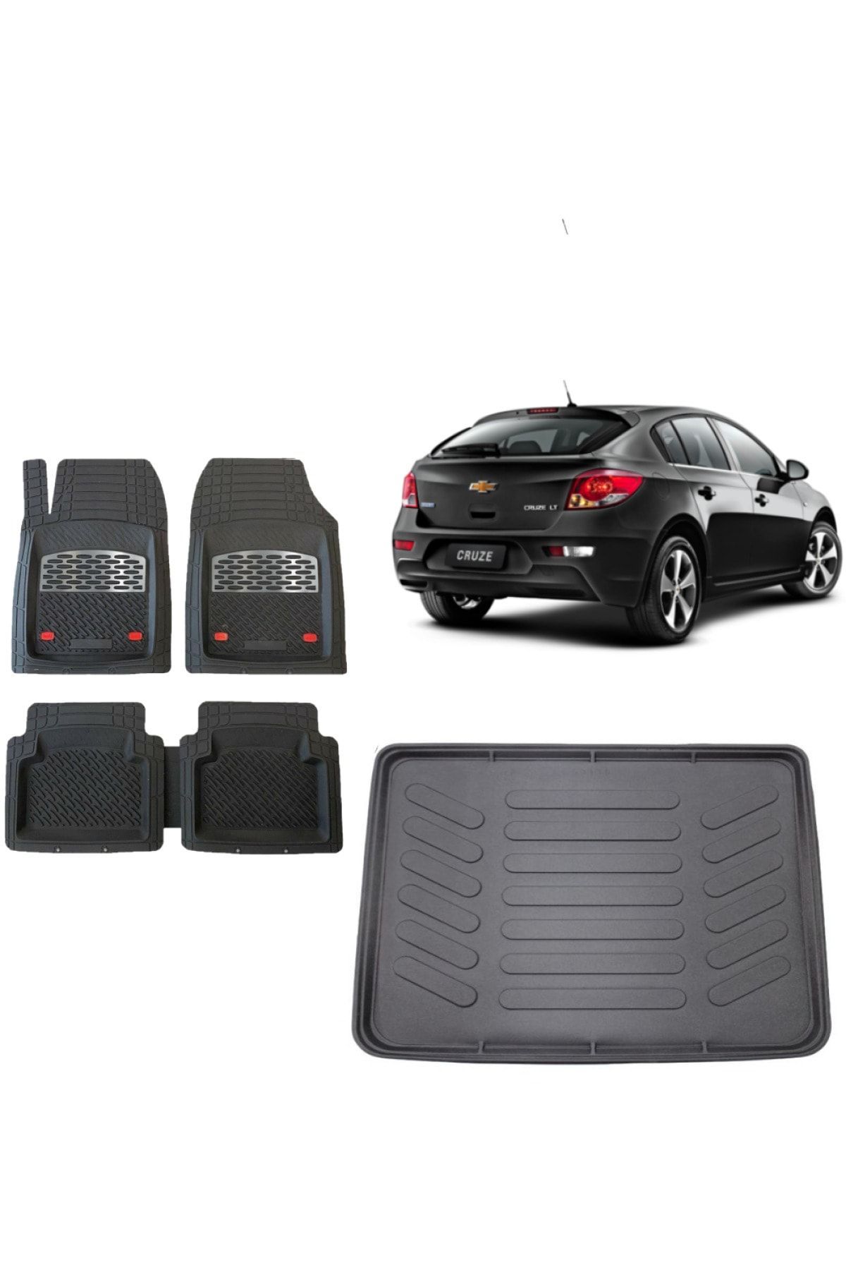 Chevrolet Cruze Hatchback 2011 Model 3d Bagaj Havuzu+3d Gri Kromlu Havuzlu Paspas Takımı