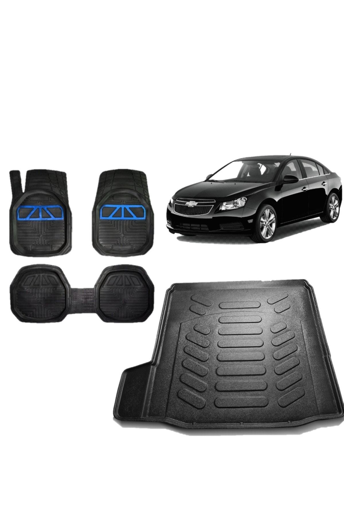 Chevrolet Cruze Sedan 2015 Model 3D Bagaj Havuzu+3D Havuzlu Araca Özel Paspas Takımı