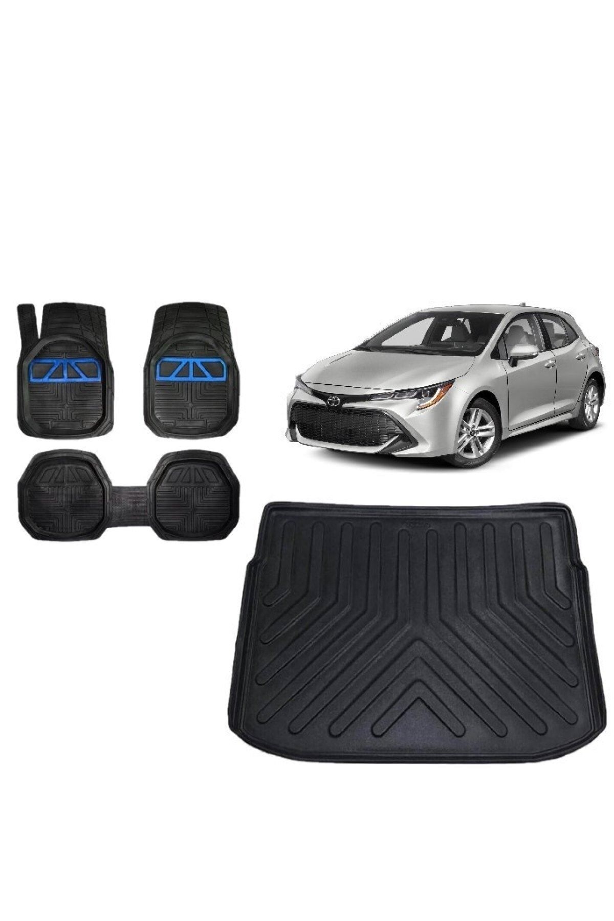 Toyota Corolla 2019 Model Hatchback 3D Bagaj Havuzu+3D Havuzlu Araca Özel Paspas Takımı