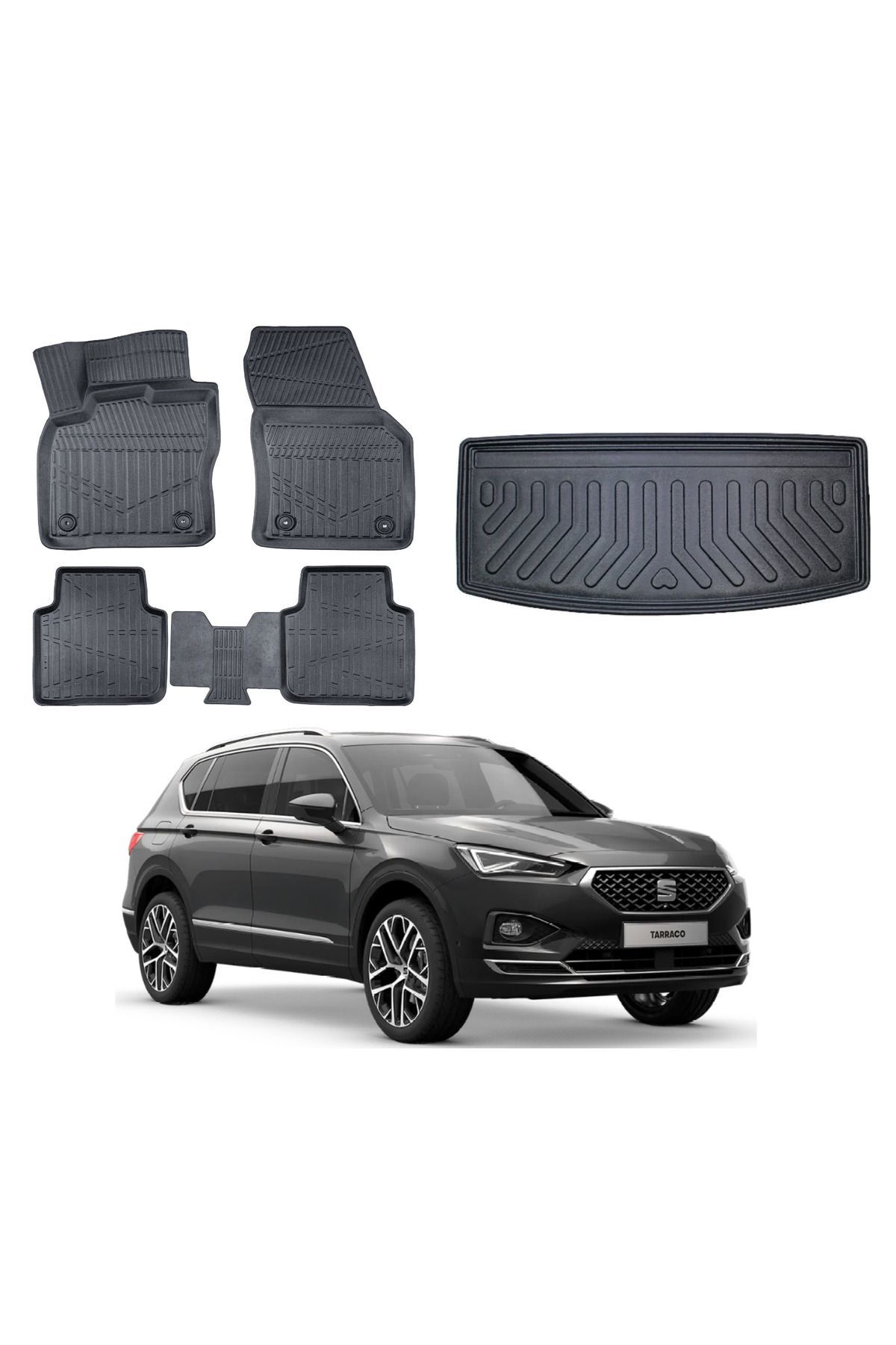 Seat Taracco 2023 Model 7 Koltuk Bagaj Havuzu Paspas Takımı Pro Eva Serisi