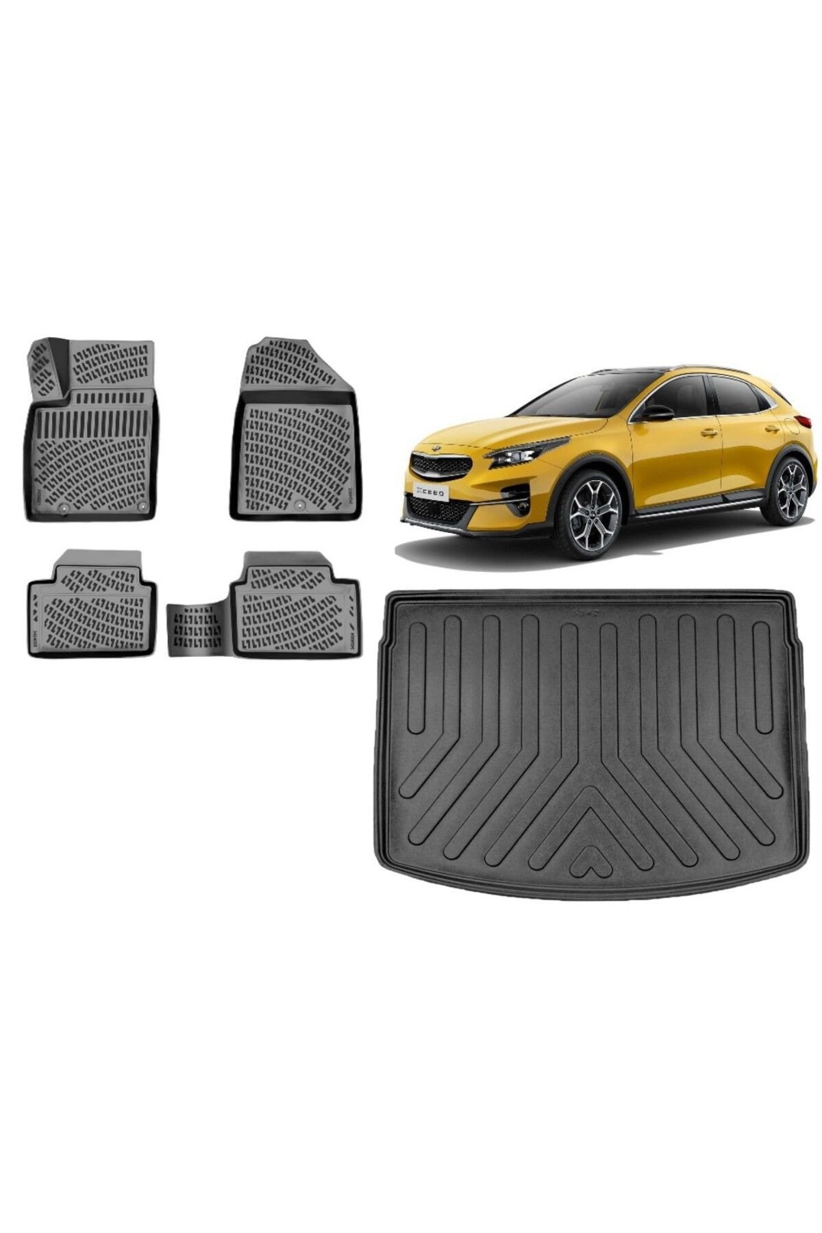 Kia XCeed 2020 Model Üst Kademe 3D Bagaj Havuzu+3D Havuzlu Araca Özel Paspas Takımı