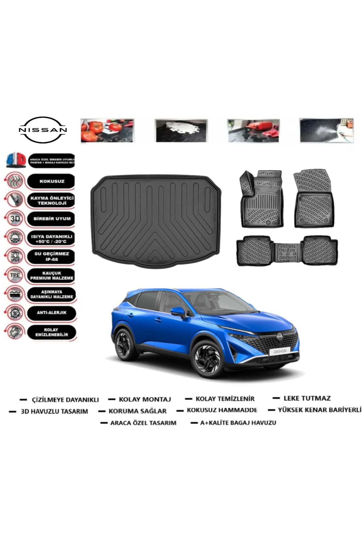 Nissan Qashqai e-Power 2025 Model Alt Bagaj Havuzu Araca Özel Paspas Takımı Prrox