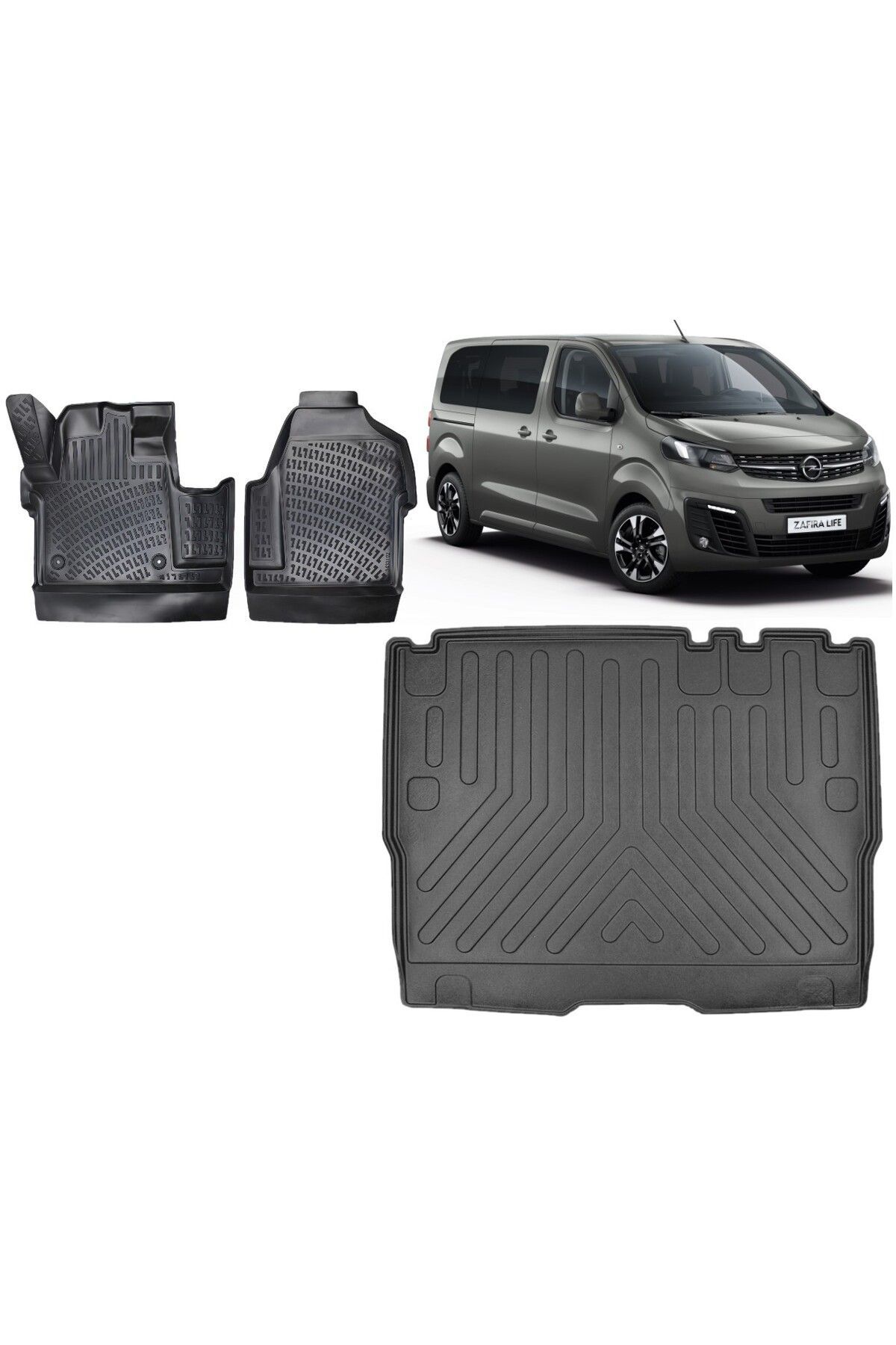 Opel Zafira Life 2021 Sonrası Bagaj Havuzu+3D Havuzlu Araca Özel Paspas Takımı