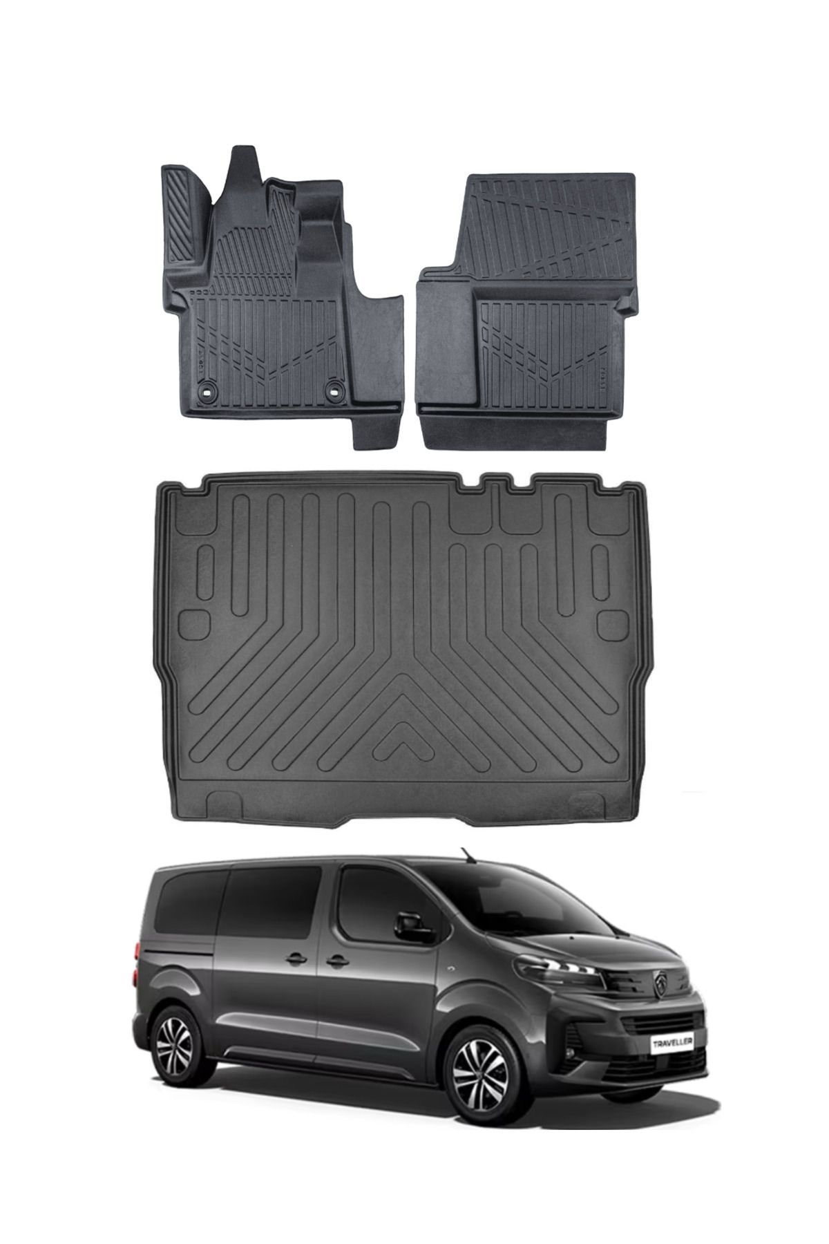 Peugeot Expert Traveller 2022 Model Bagaj Havuzu Araca Özel Siyah Paspas Takımı