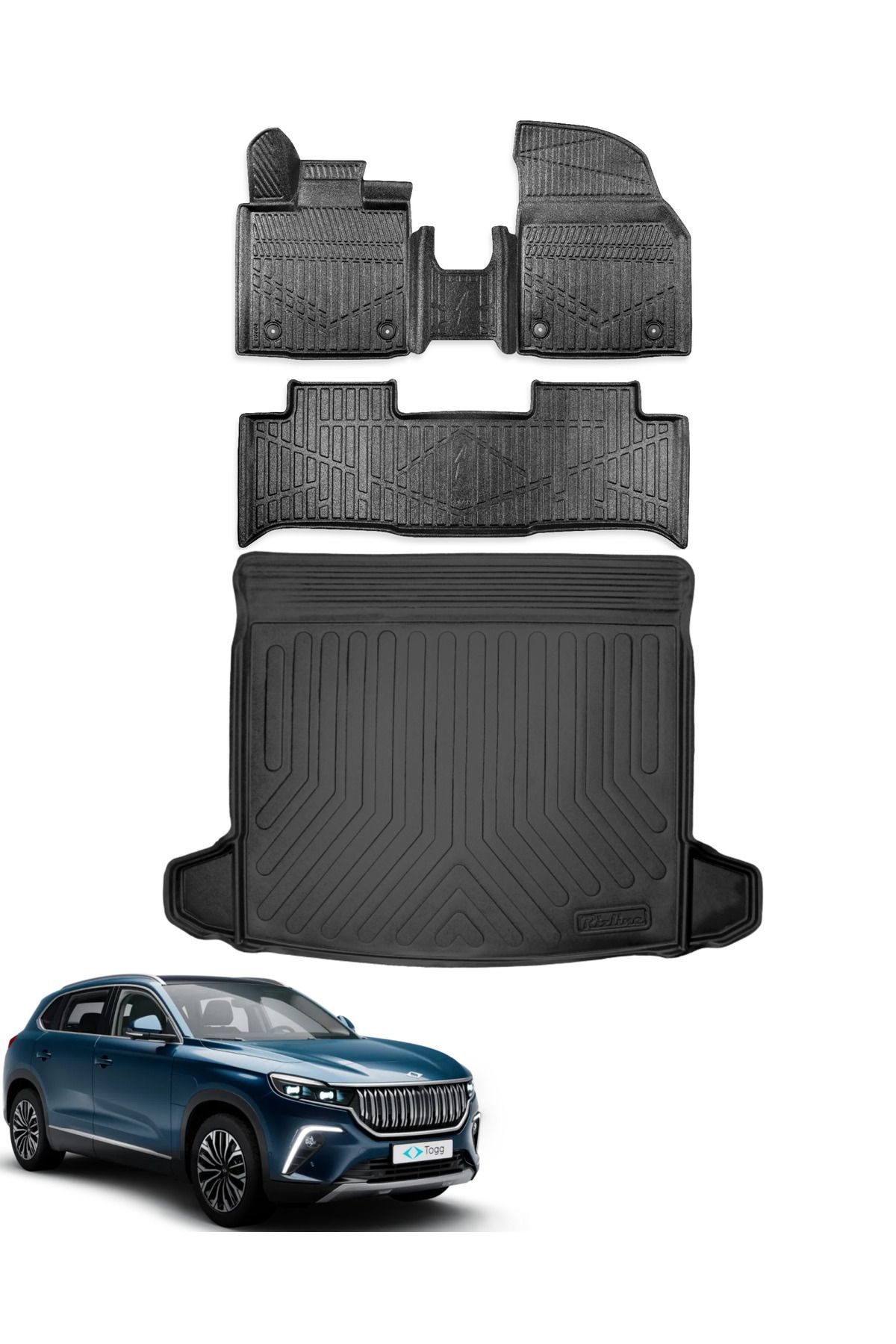 Togg T10X 2024 Model Bagaj Havuzu+Araca Özel Üretim 3D Havuzlu Paspas