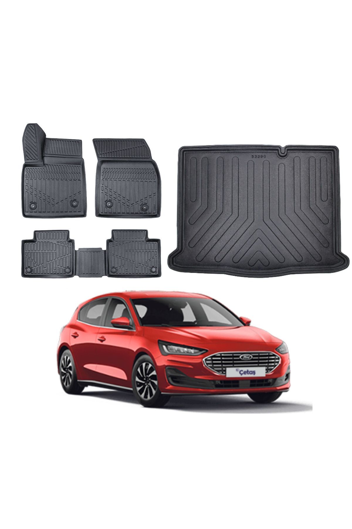 Ford Focus 5 Hatchback 2022 Model Stepneli Bagaj Havuzu Paspas Takımı Maxi Eva Serisi
