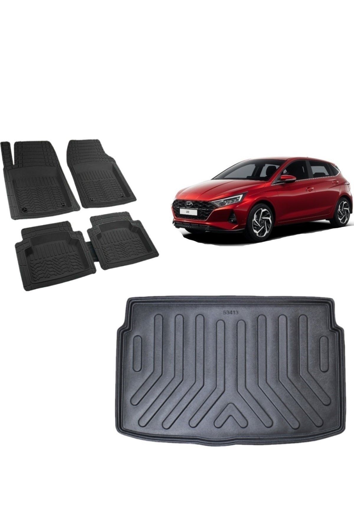 Hyundai I20 2022 Model Jump Style,elite Paket 3d Bagaj Havuzu+3d Siyah Havuzlu Paspas Takımı