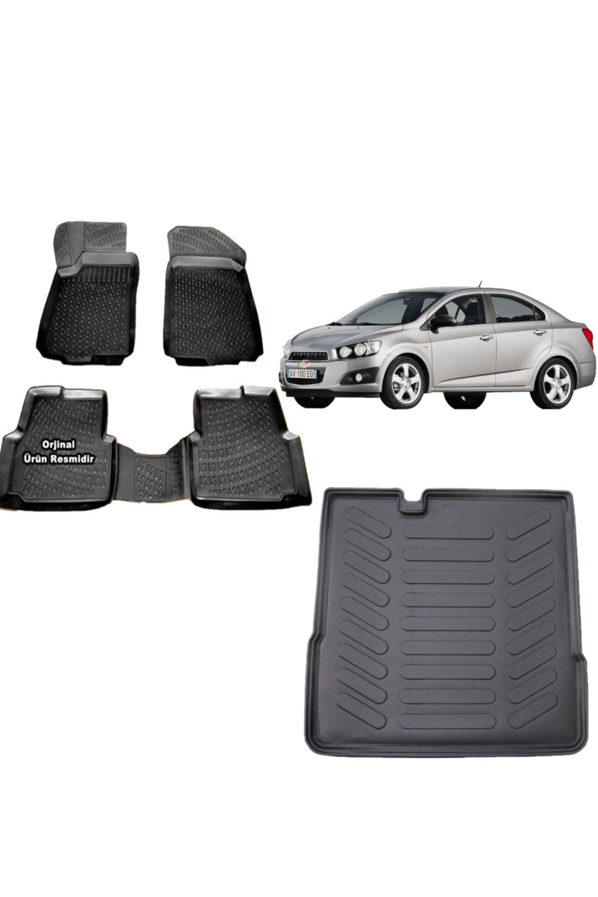 Chevrolet Aveo Sedan 2012 Model 3D Bagaj Havuzu+3D Havuzlu Araca Özel Paspas Takımı