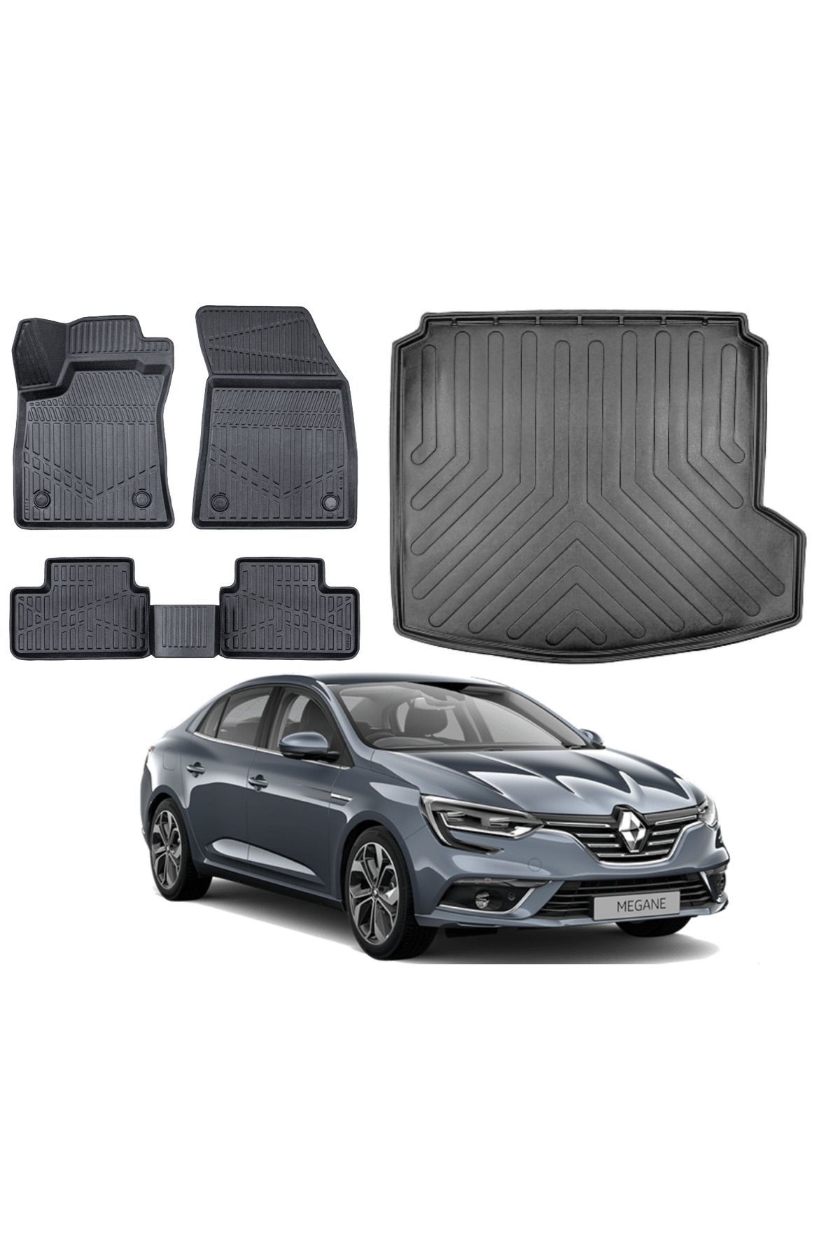 Renault Megane 4 2023 Model Sağ Kulak Bagaj Havuzu Paspas Takımı Maxi Eva Serisi