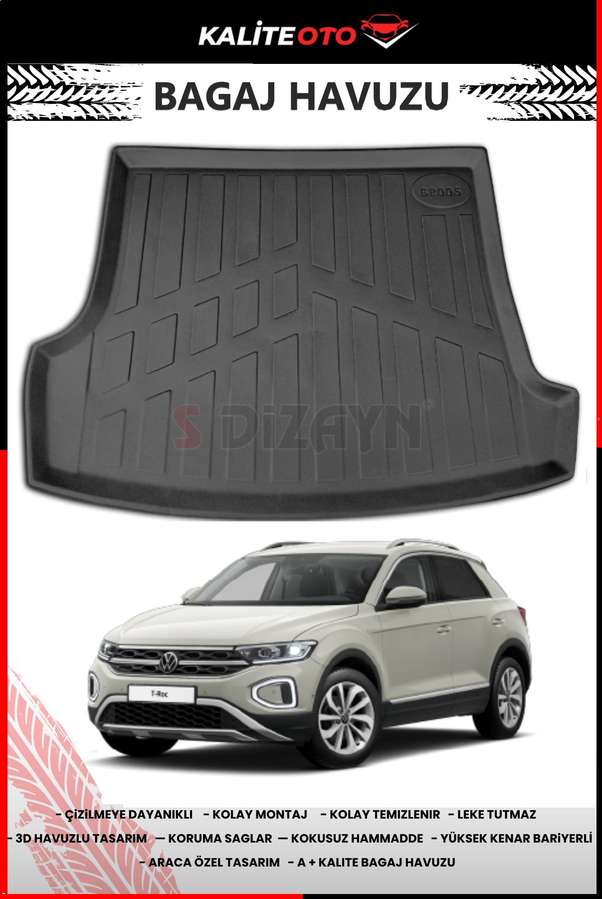 Volkswagen T-Roc Üst Kademe 4D Bagaj Havuzu