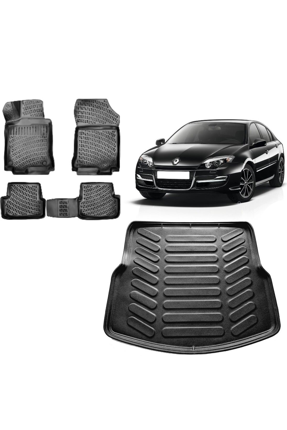Renault Laguna 3 2015 Model 3D Bagaj Havuzu+3D Havuzlu Araca Özel Paspas Takımı