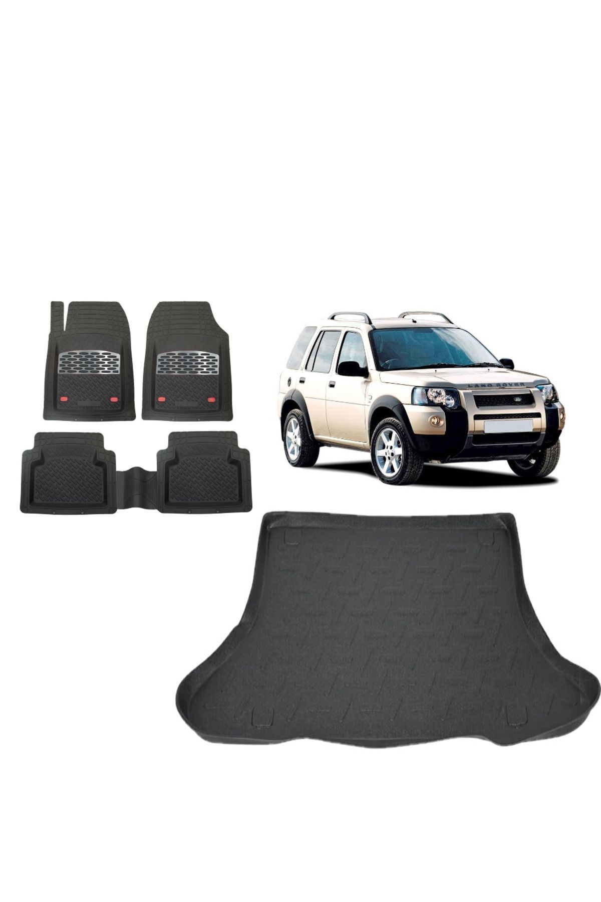 Land Rover Freelander 1 2004 Model 5 Kapı 3D Bagaj Havuzu+3D Havuzlu Safir Karbon Kromlu Paspas