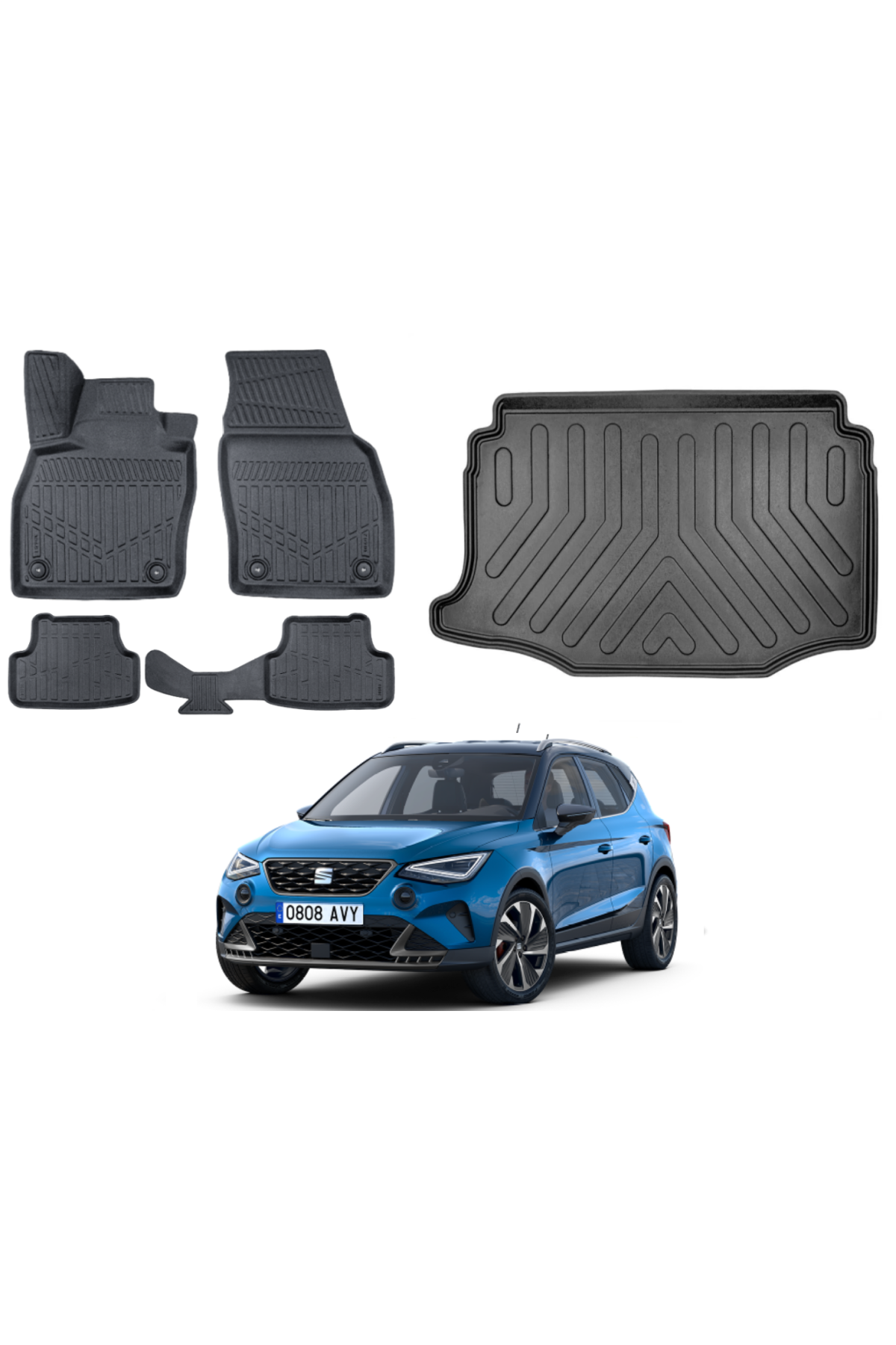 Seat Arona 2017 Sonrası 3D Alt Bagaj Havuzu+3D Araca Özel Paspas Takımı