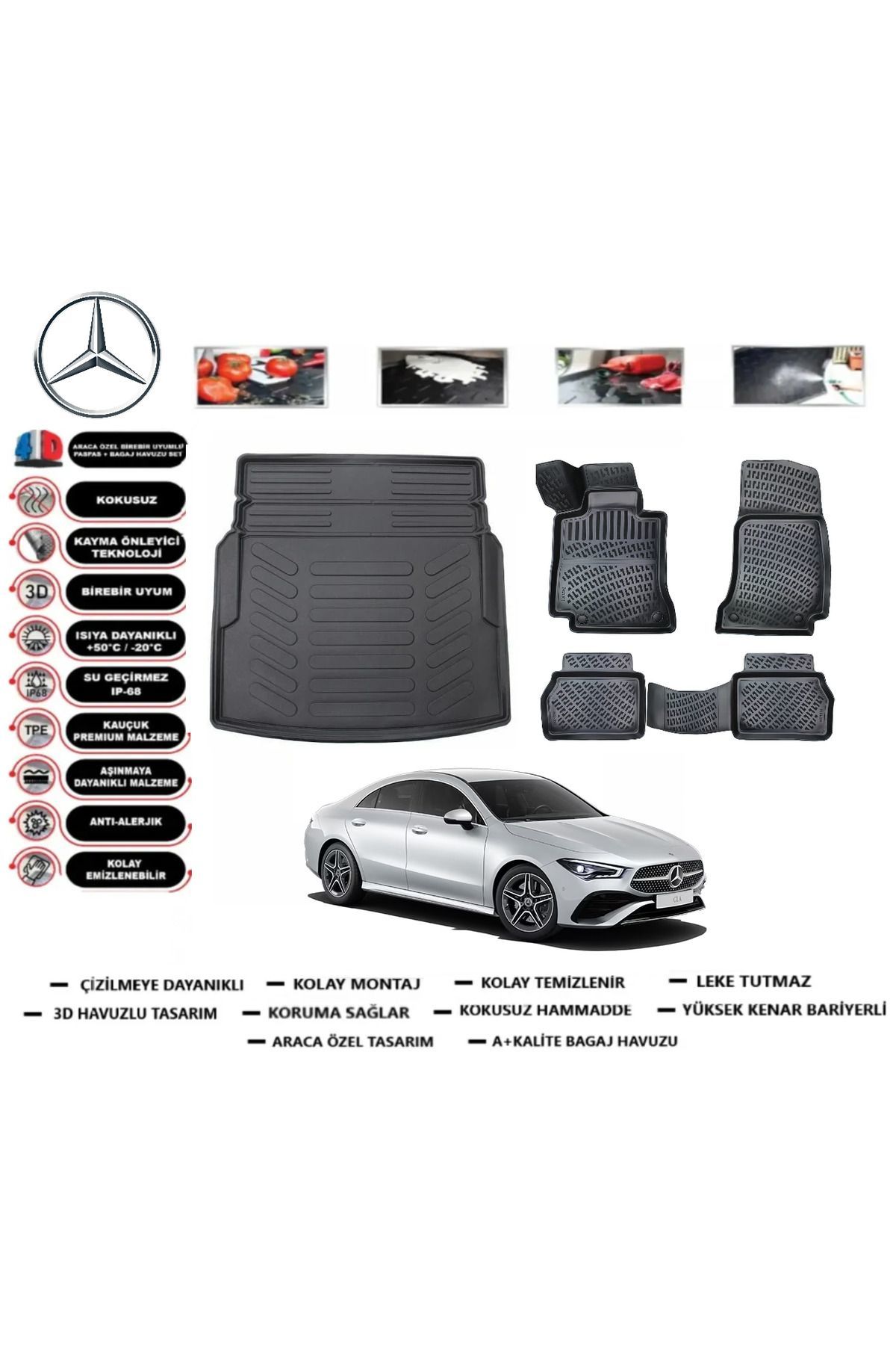 Mercedes CLS C257 2019 Model Bagaj Havuzu Araca Özel Paspas Takımı Prrox