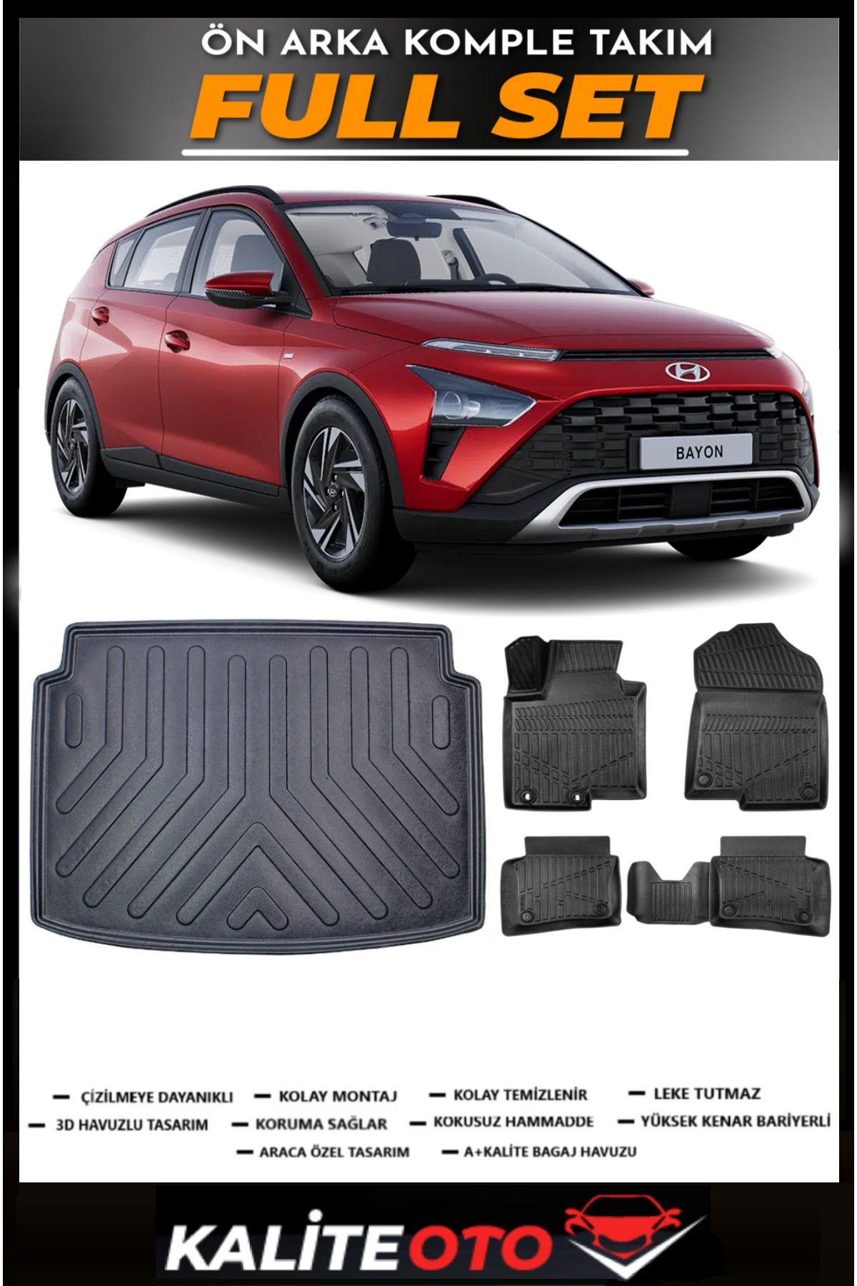 Hyundai Bayon Bagaj Havuzu+4.5D Havuzlu Paspas Seti 2023 Model