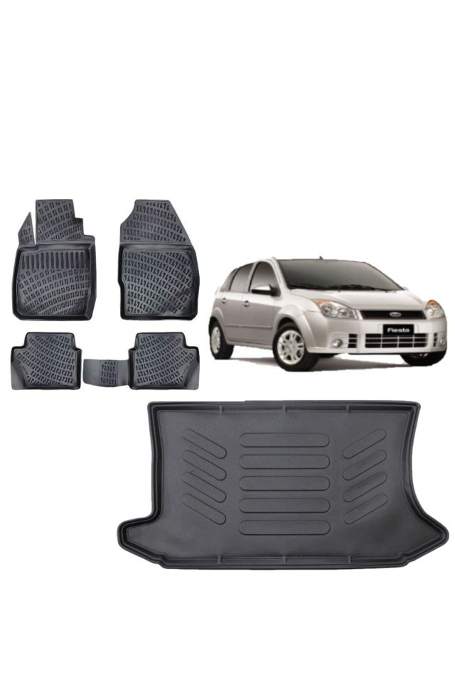 Fiesta 2006 Model 3D Bagaj Havuzu+3D Havuzlu Araca Özel Paspas Takımı