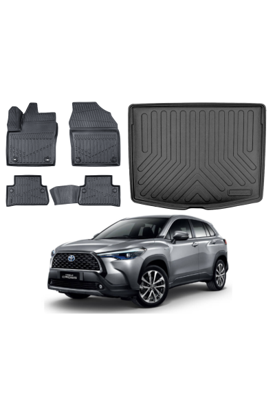 Toyota Corolla Cross 2022 Sonrası Bagaj Havuzu+3D Araca Özel Paspas Takımı