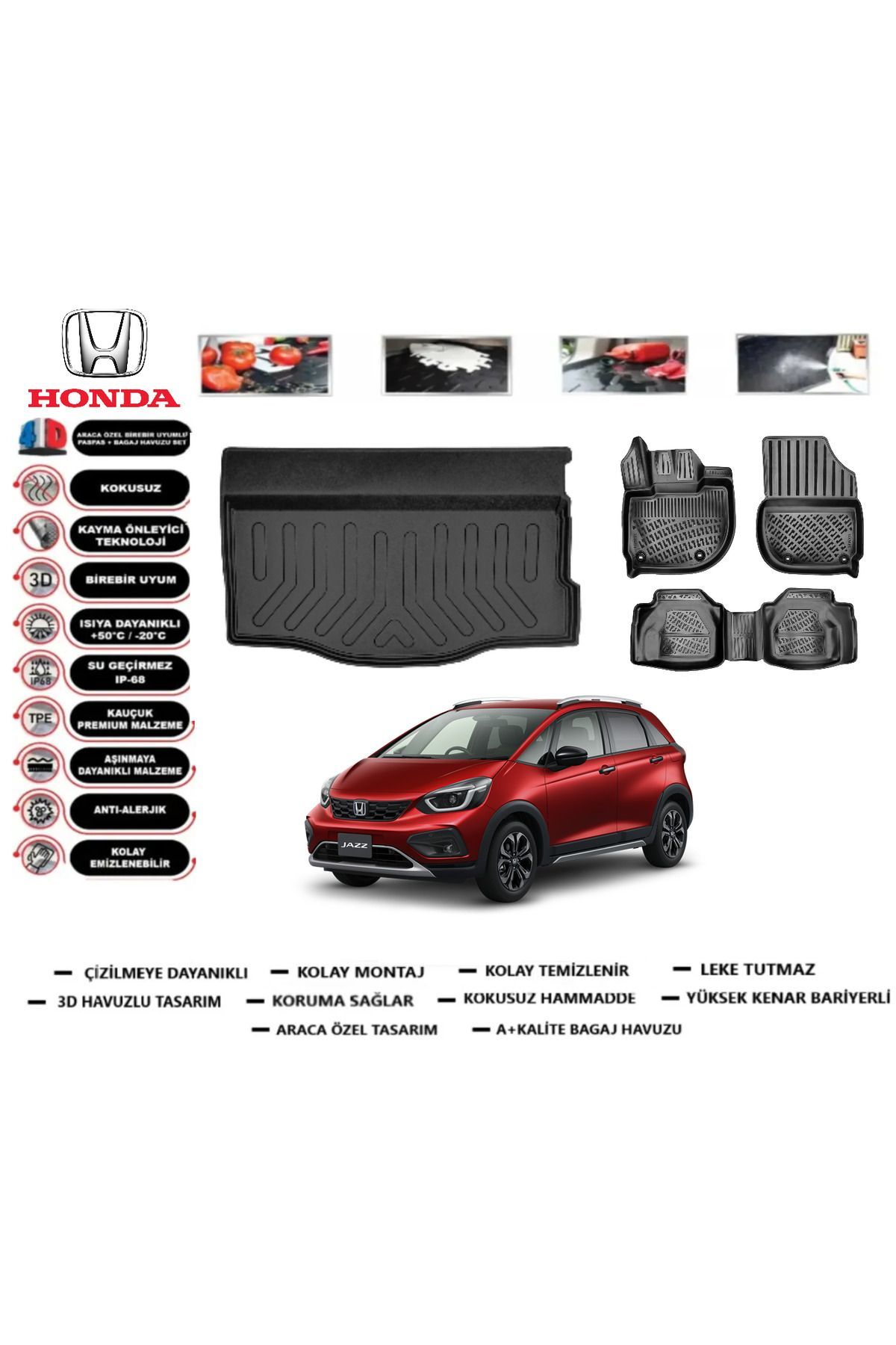 Honda Jazz Crosstar 2022 Model Bagaj Havuzu Araca Özel Paspas Takımı Prrox