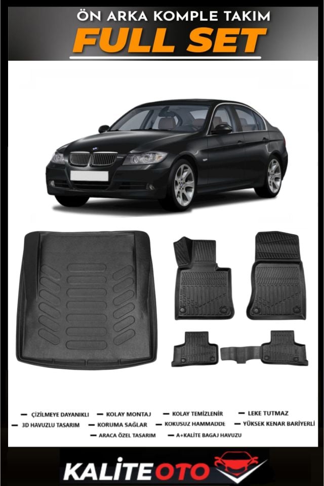 Bmw 3 Serisi E90 Bagaj Havuzu+4.5D Havuzlu Paspas Seti 2012 Model