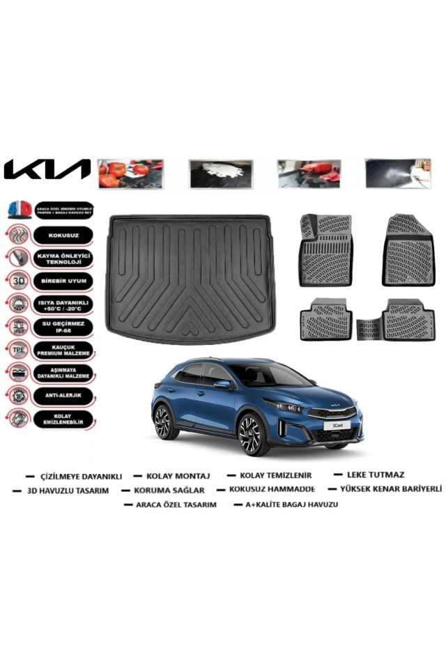 Kia X Ceed 2021 Model Üst Bagaj Havuzu Araca Özel Paspas Takımı Prrox