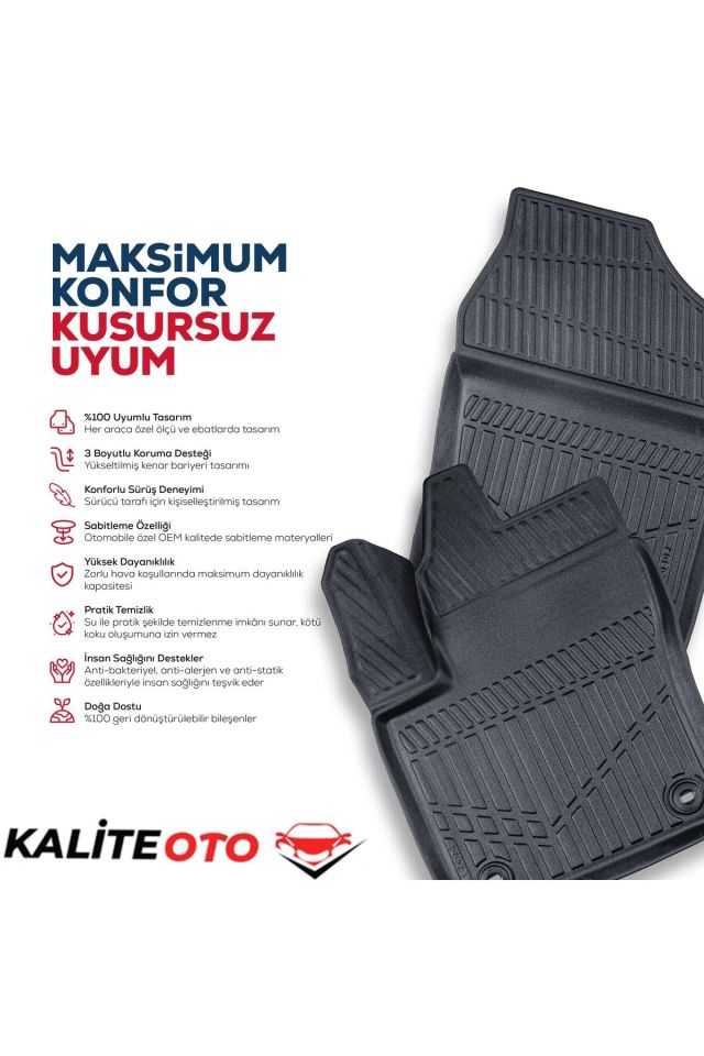 Jaecoo J7 2025 Model İnce Stepneli Bagaj Havuzu Araca Özel Siyah Havuzlu Paspas Takımı Sett