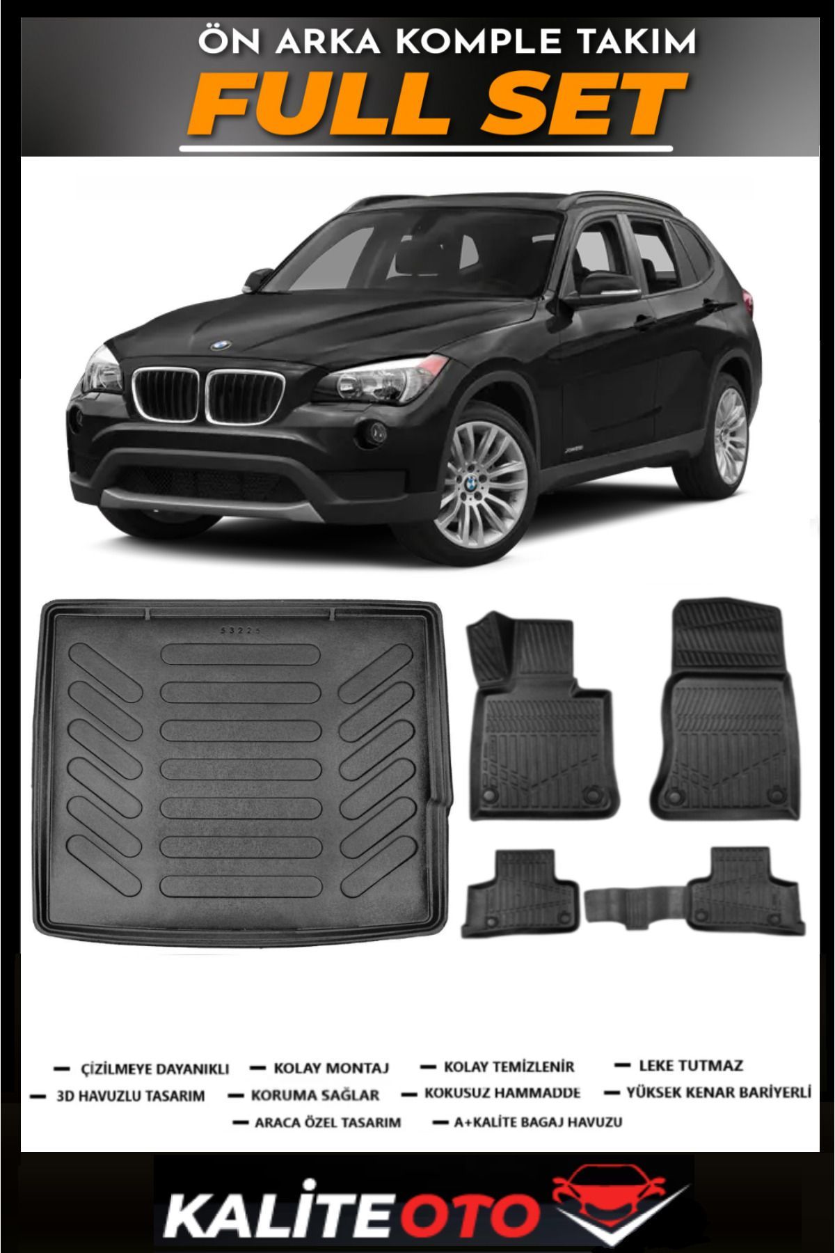 Bmw X1 Bagaj Havuzu+4.5D Havuzlu Paspas Seti 2009 Model