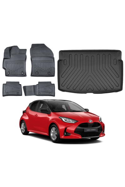 Toyota Yaris Üst 2020 Sonrası 3D Bagaj Havuzu+3D Araca Özel Paspas Takımı