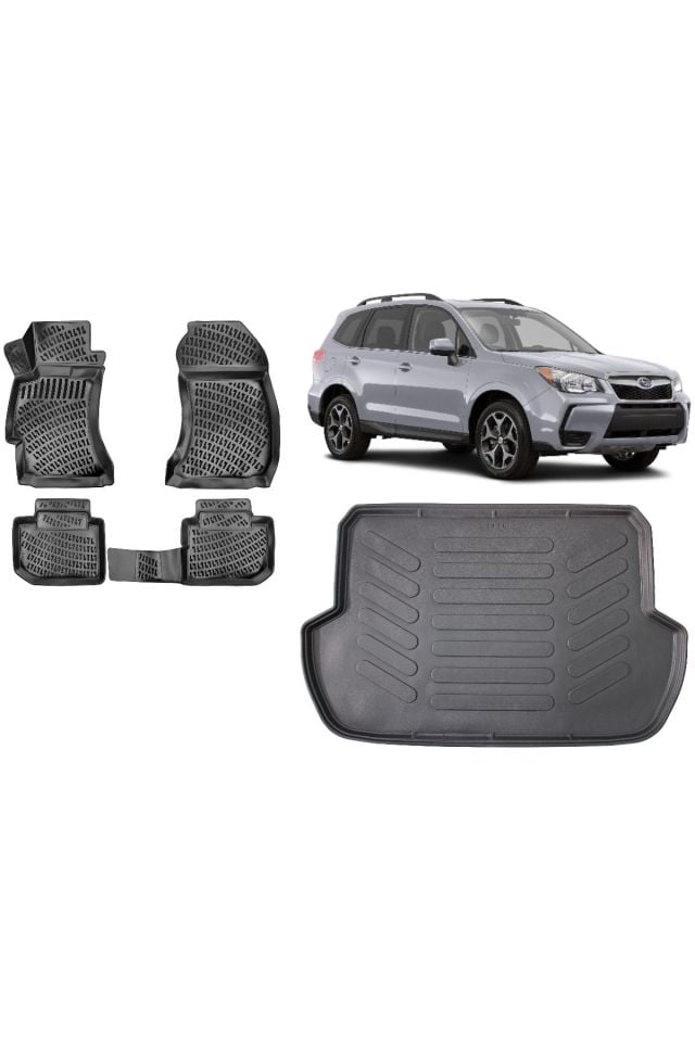 Subaru Forester 2013 Model 3D Bagaj Havuzu+3D Havuzlu Araca Özel Paspas Takımı