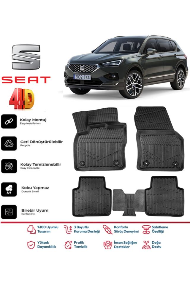 Seat Tarraco 2021 Model 4D Havuzlu Paspas